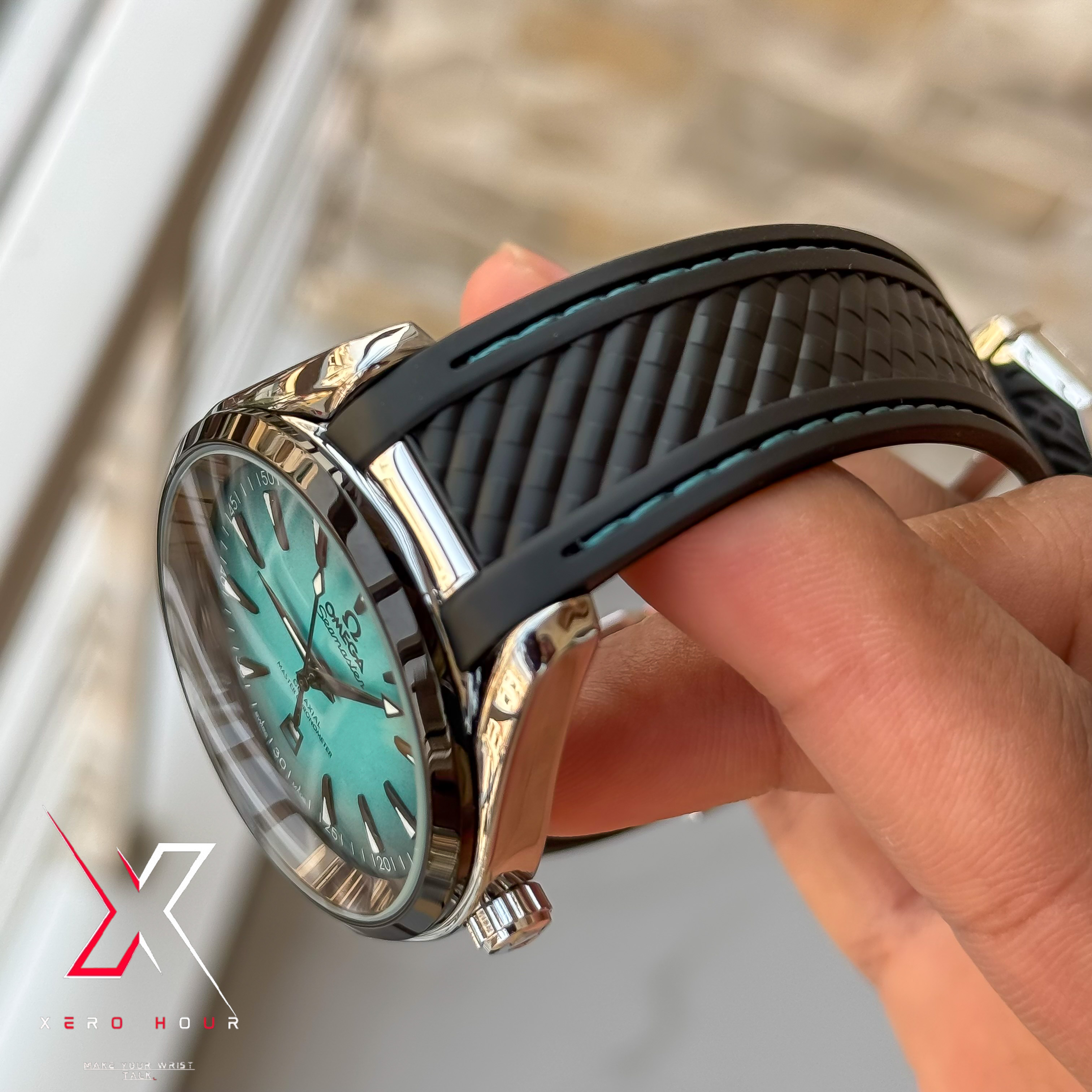 Omega Seamaster | Automatic Movement | Silicon Strap | Cyan Dial_img_7