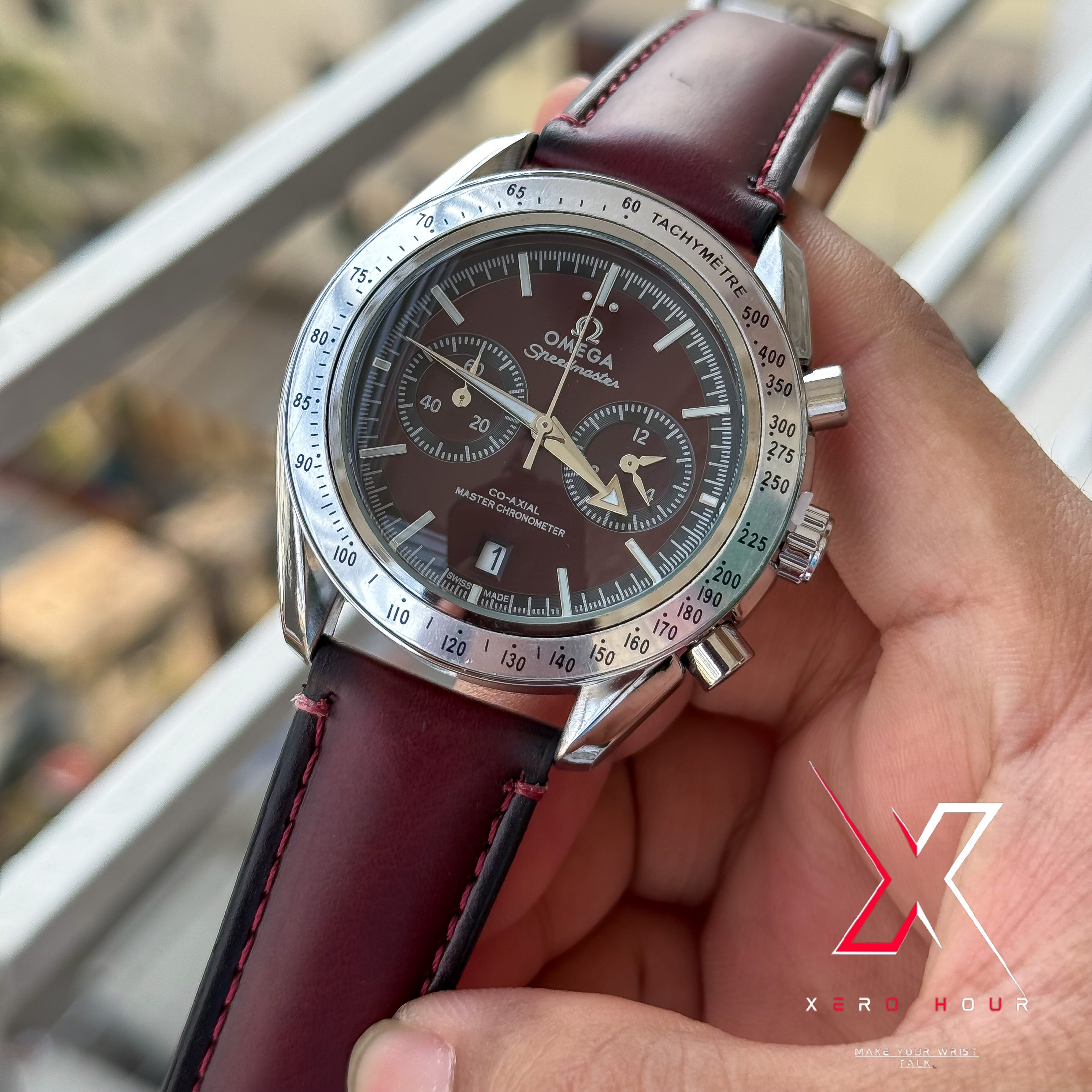 Omega Speedmaster | 57 Cherry Red Belt | Burgandy Dial | AA Grade