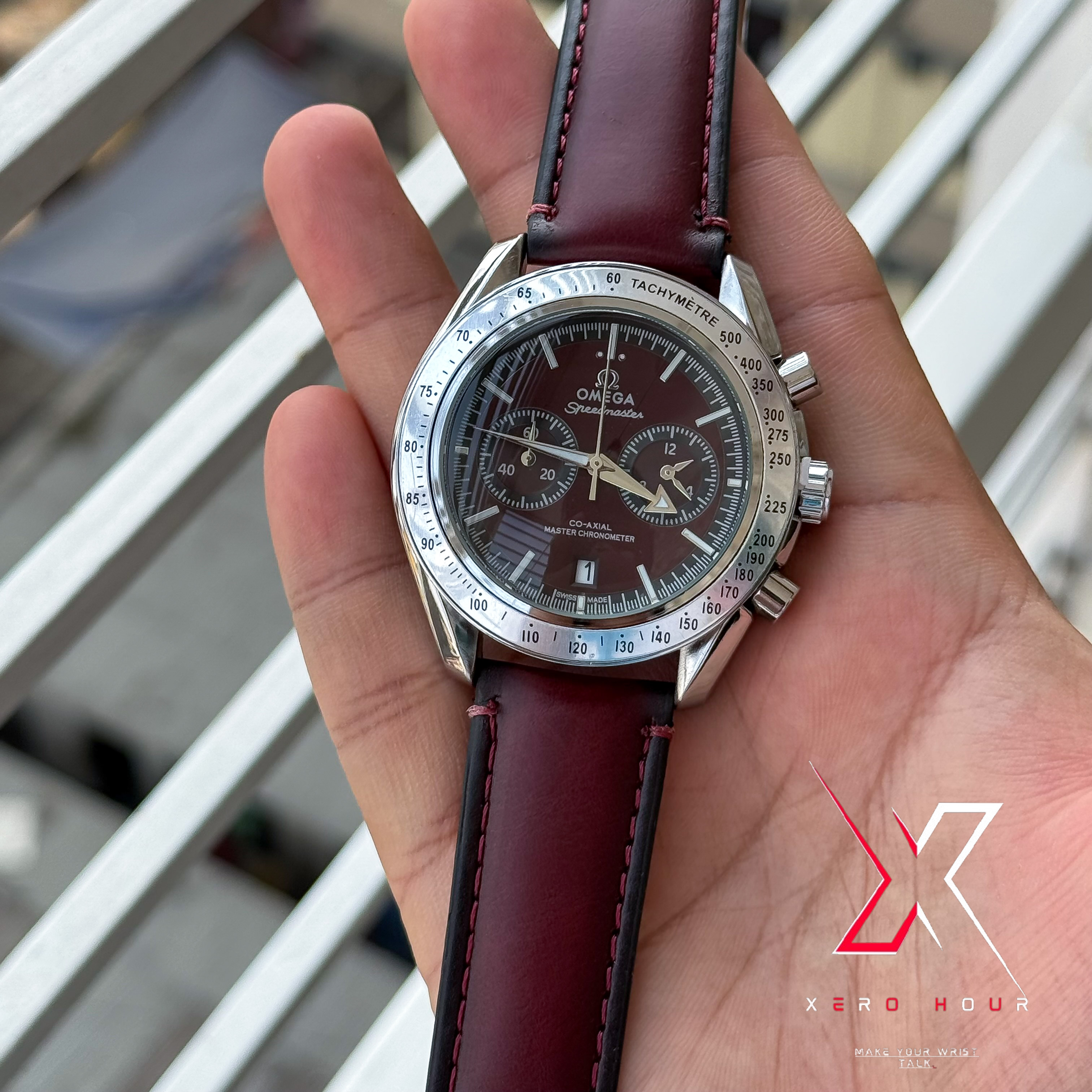 Omega Speedmaster | 57 Cherry Red Belt | Burgandy Dial | AA Grade_img_4