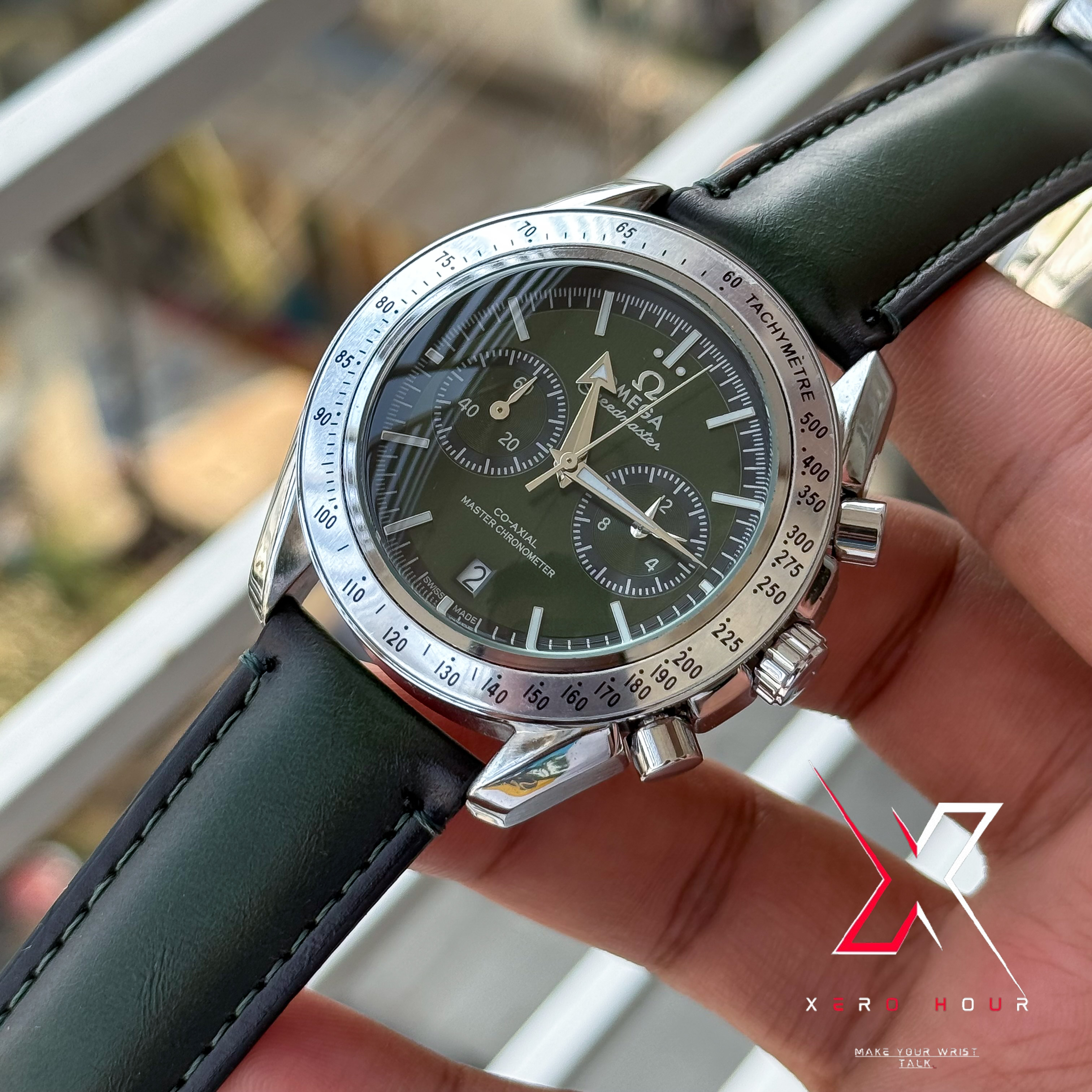 Omega Speedmaster | 57 Dark Green Belt | Green Dial | AA Grade_img_2