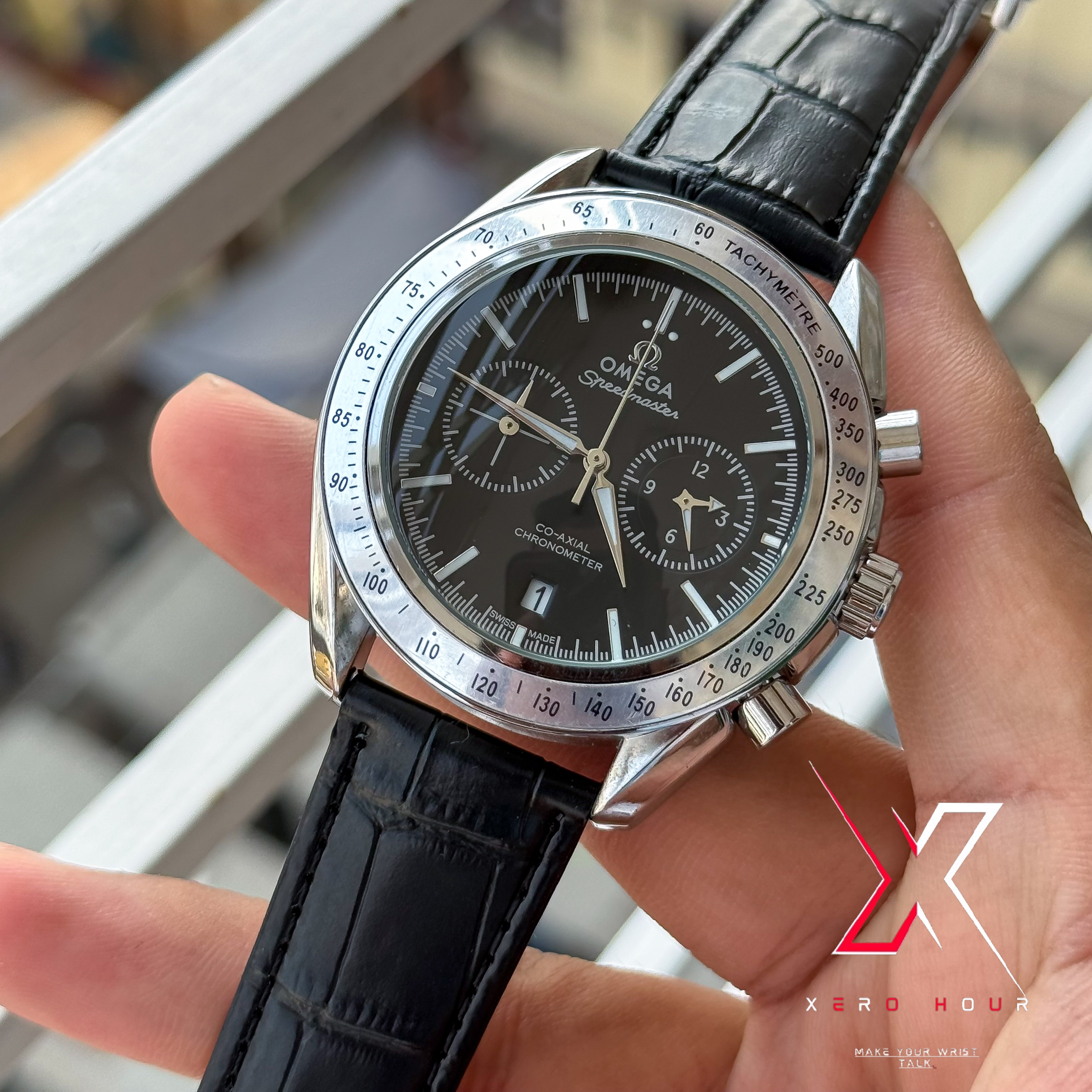 Omega Speedmaster | 57 Chrocodile Black Belt | Black Dial | AA Grade