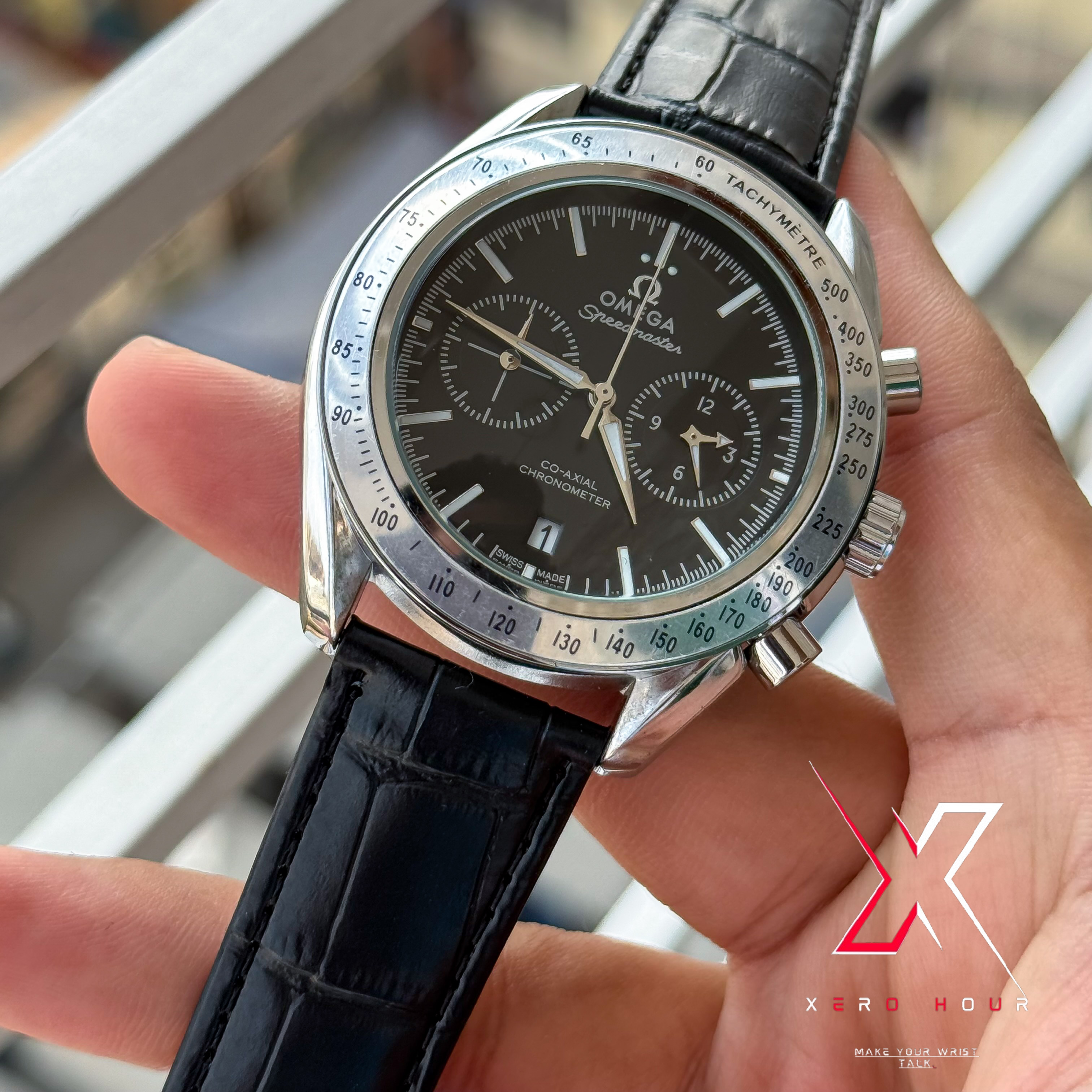 Omega Speedmaster | 57 Chrocodile Black Belt | Black Dial | AA Grade_img_4