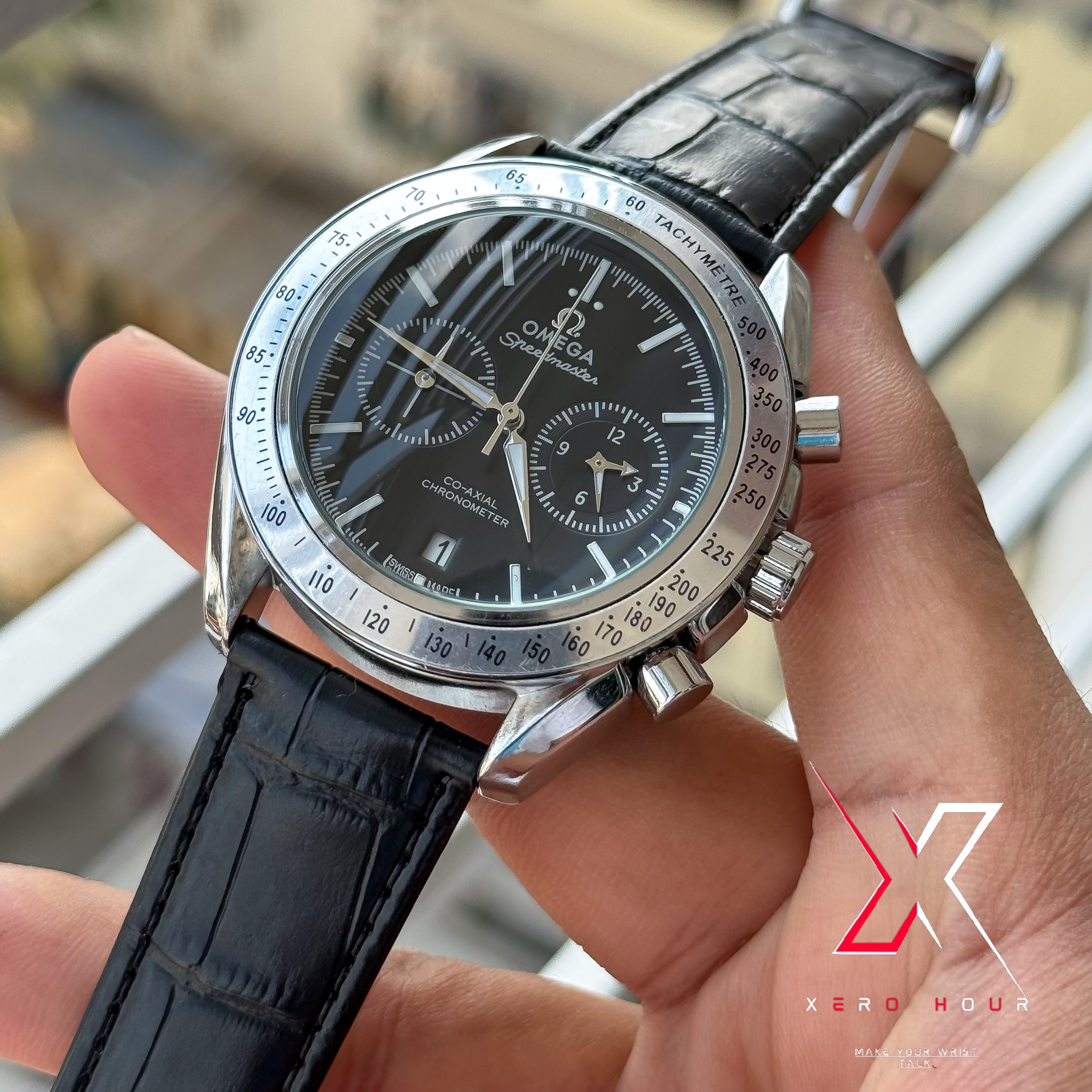 Omega Speedmaster | 57 Chrocodile Black Belt | Black Dial | AA Grade_img_5