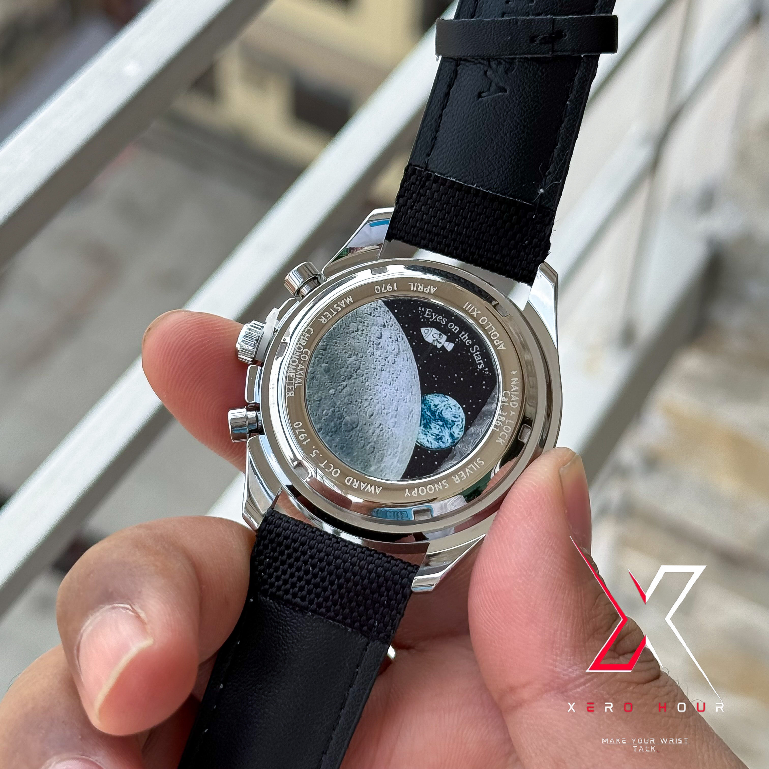 Omega Speedmaster | "Silver Snoopy" 50th Anniversary | Black Shade | Black Denim stitch Belt_img_6