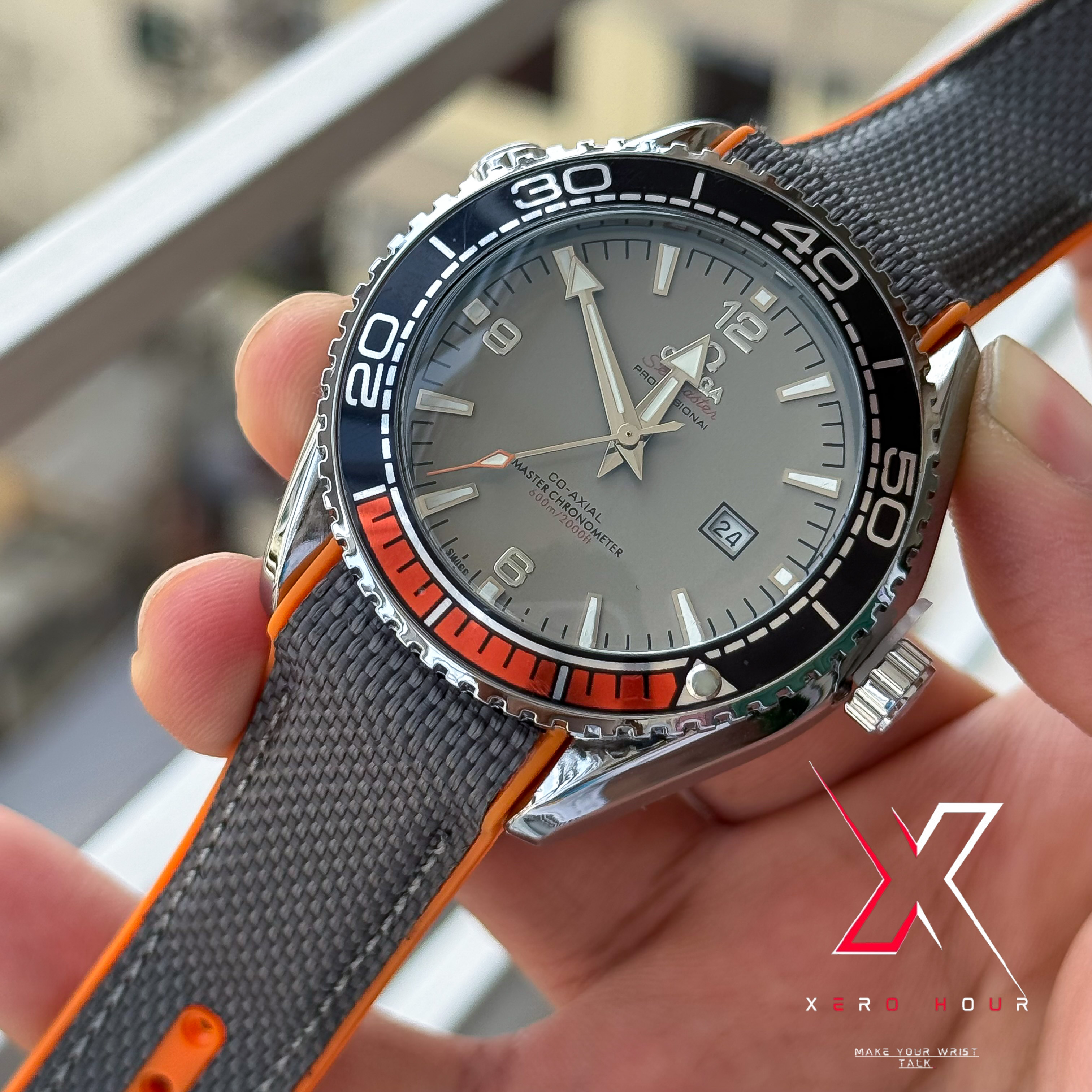 Omega Seamaster | Date just edition | Nylon strap | Grey Strap_img_7