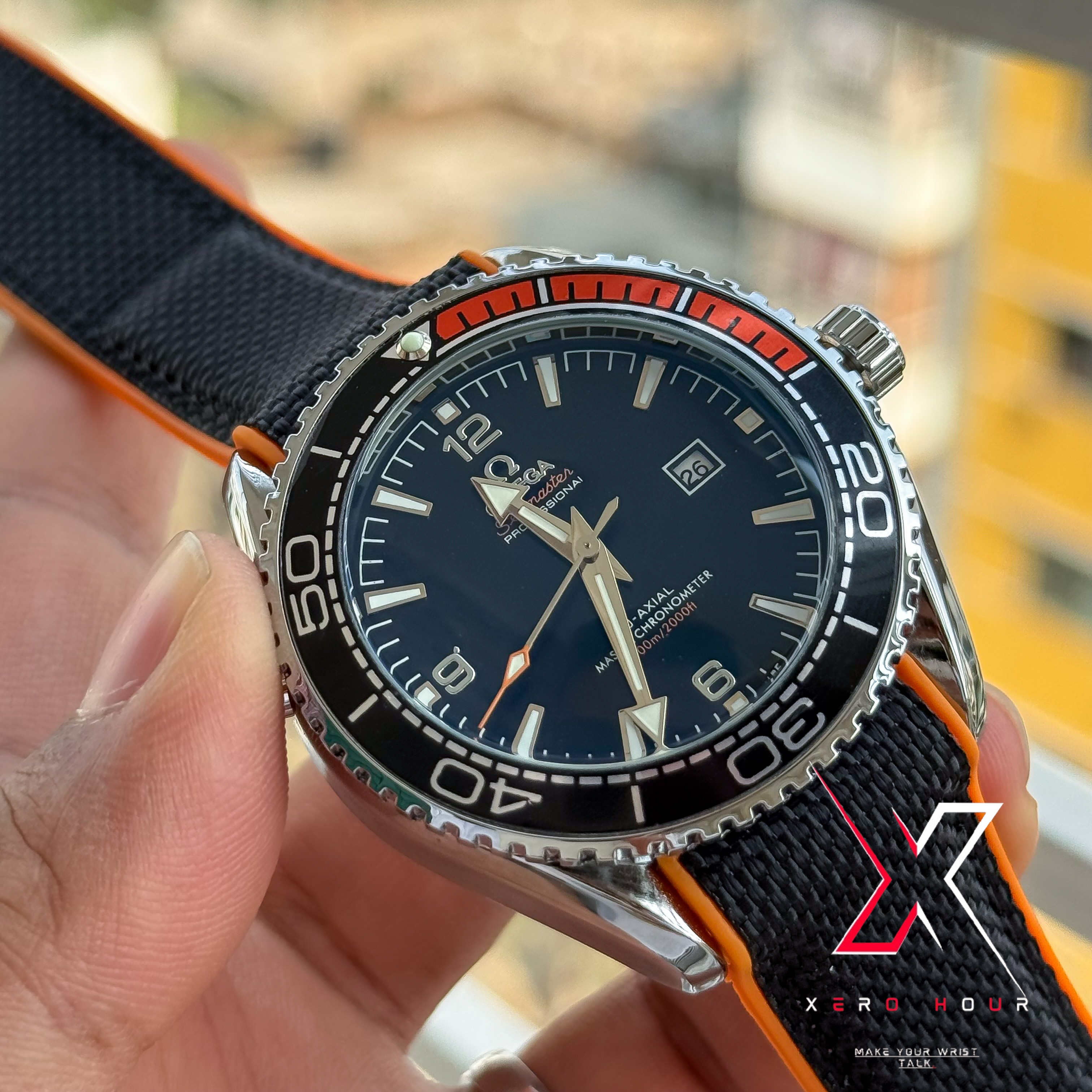 Omega Seamaster | Date just edition | Nylon strap | black Strap | Black Dial_img_7