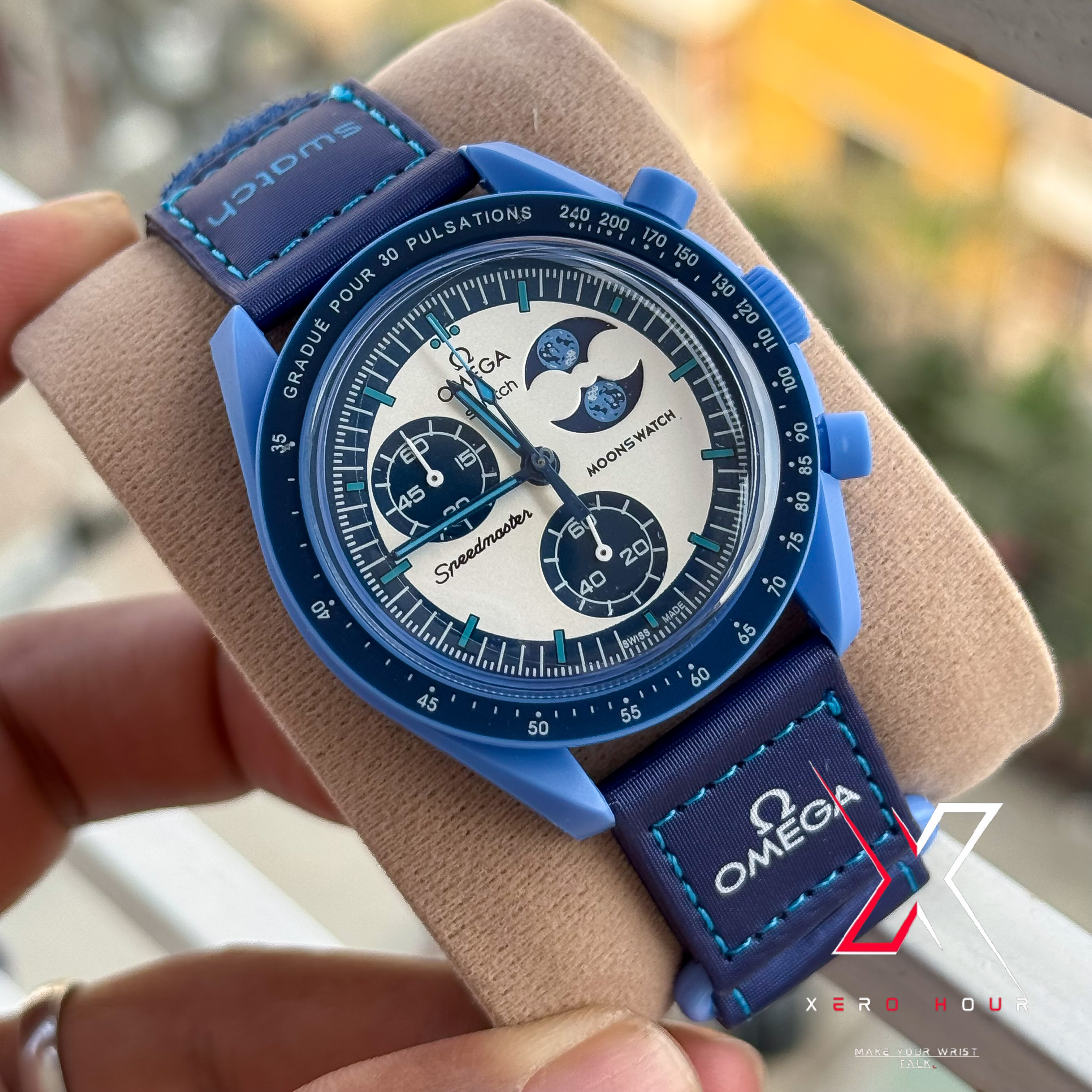 Omega MoonsWatch | MoonPhase | Mission To Moon Blue  | AA grade