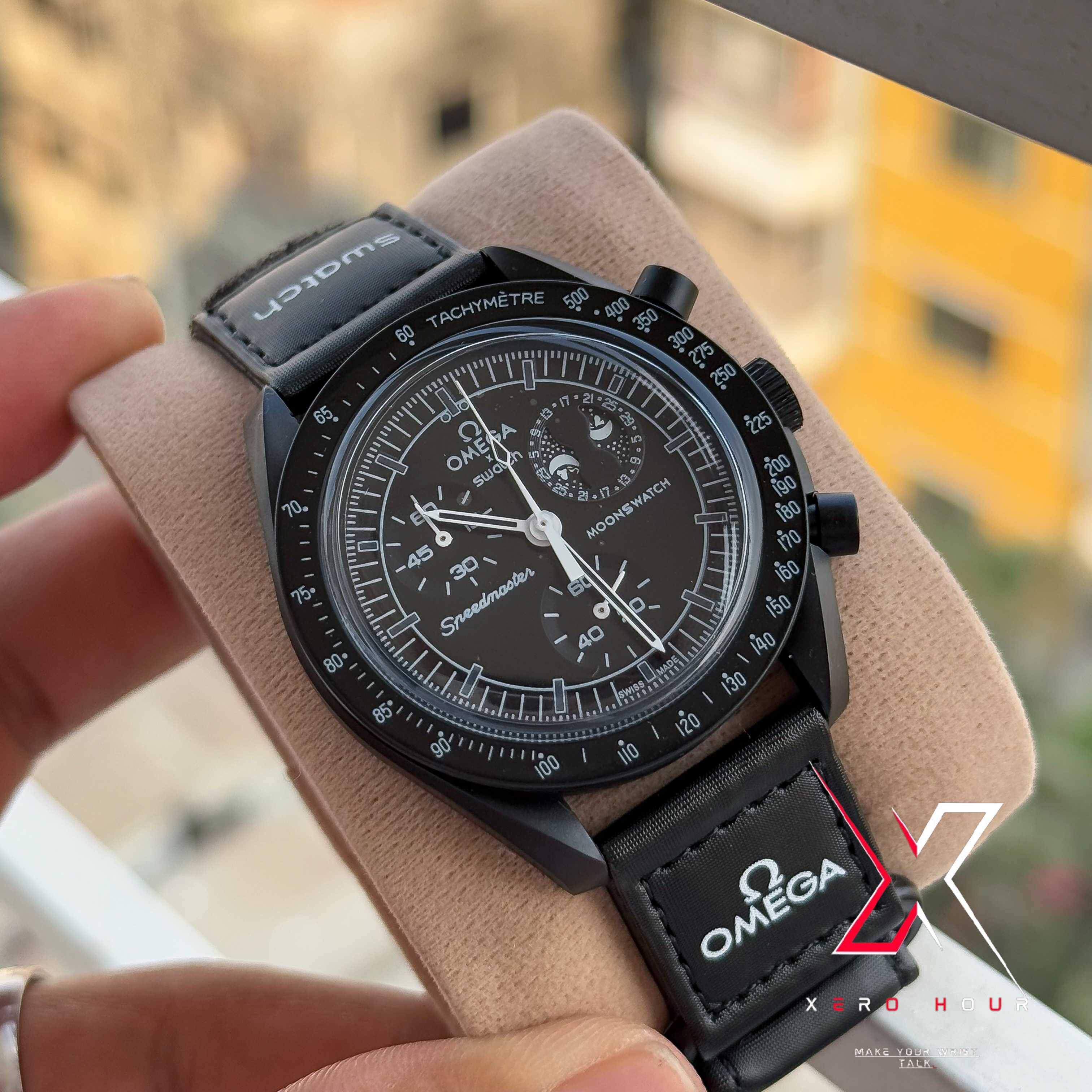 Omega Moons Watch | MoonPhase Mission to the MOON | Matte Dark edition