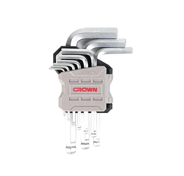 CROWN Professional 9pcs Hex key set ball head ( Short | Long | Extra Long ), Ball head, CR-V, Ball head; CPHOK-BMAX09_img_3