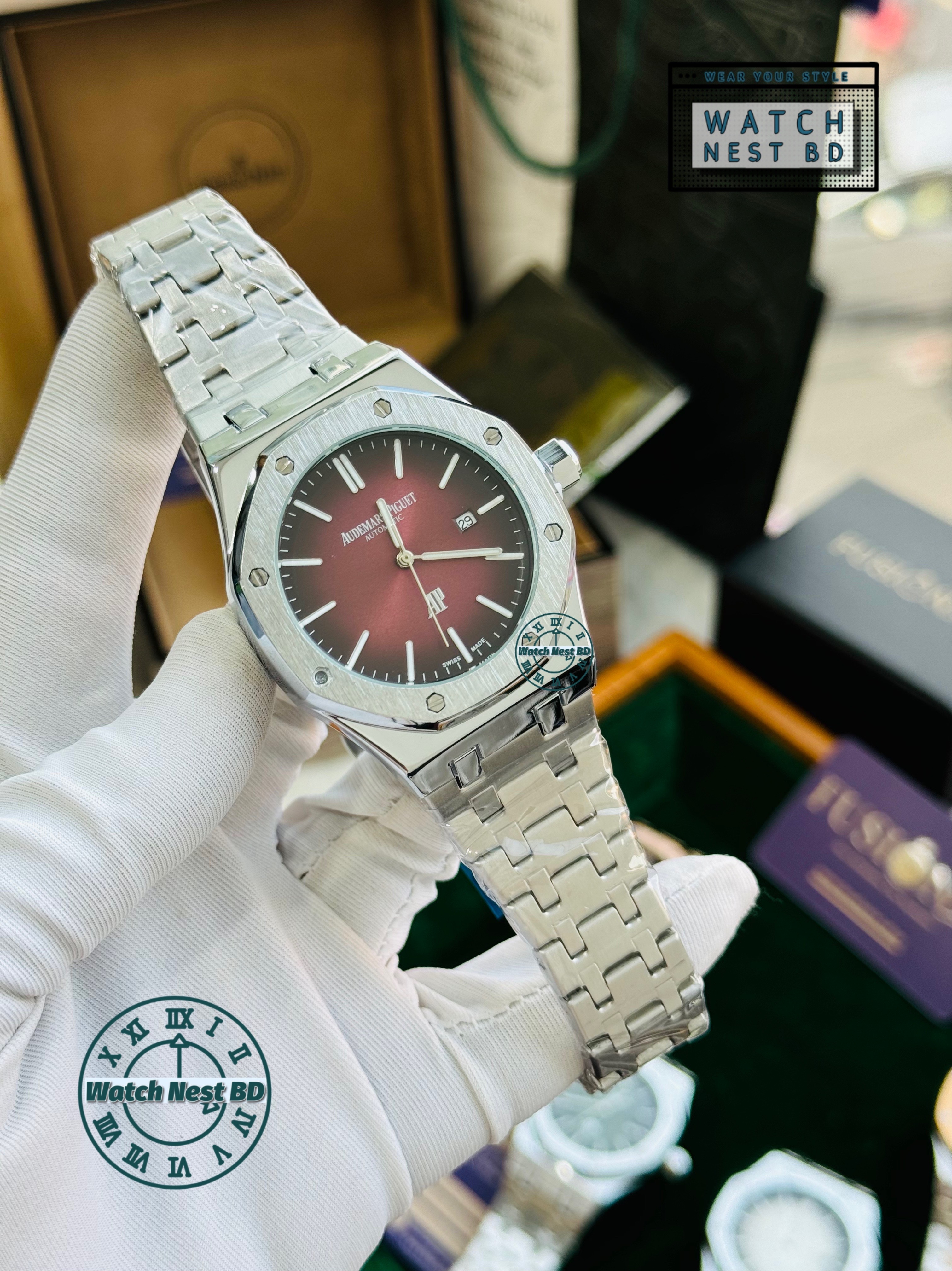 Audemars Piguet AP Silver Wine Quartz Movement Plain Watch (AA Grade)_img_0