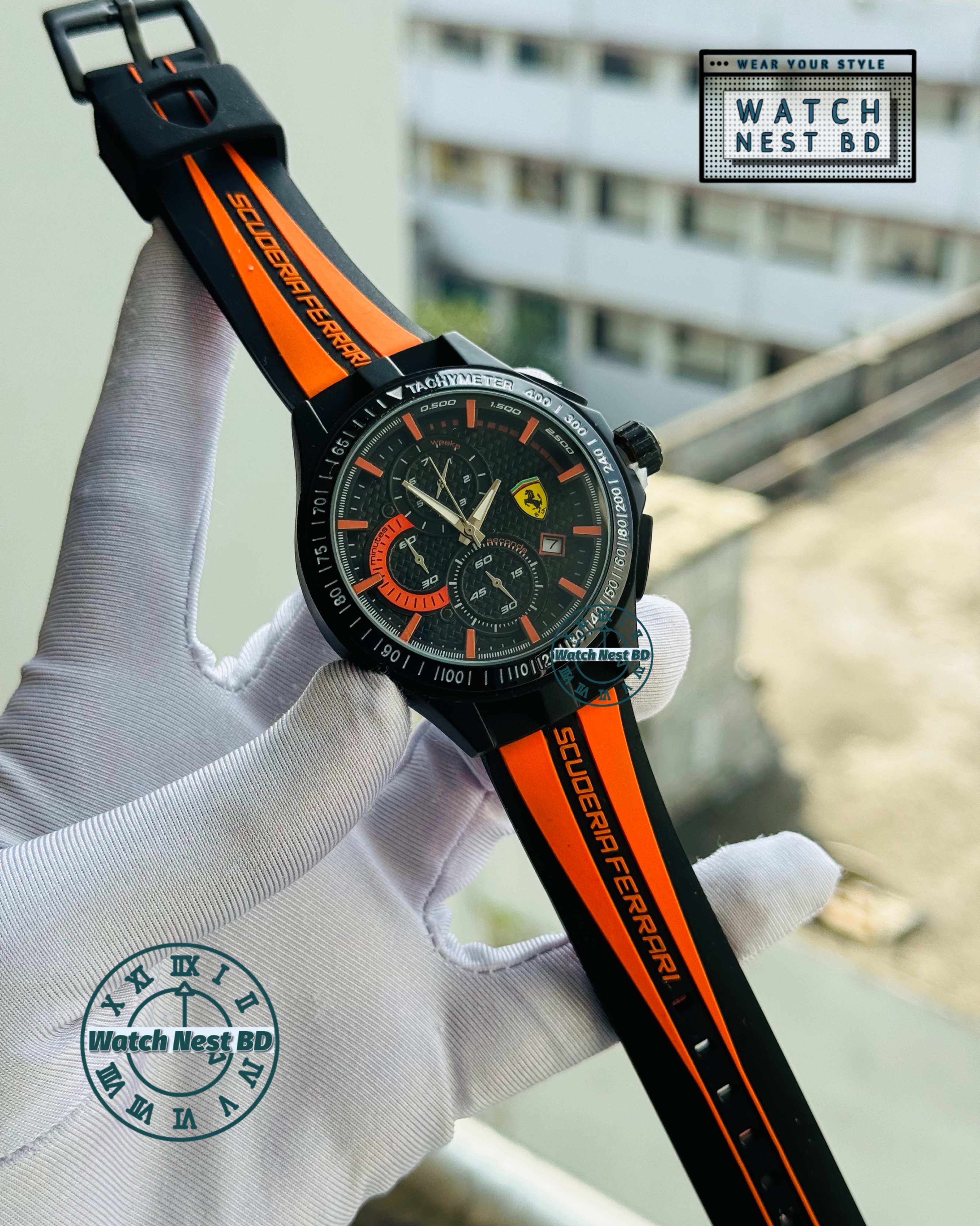 Ferrari Orange Chronograph Watch (AA Grade!)