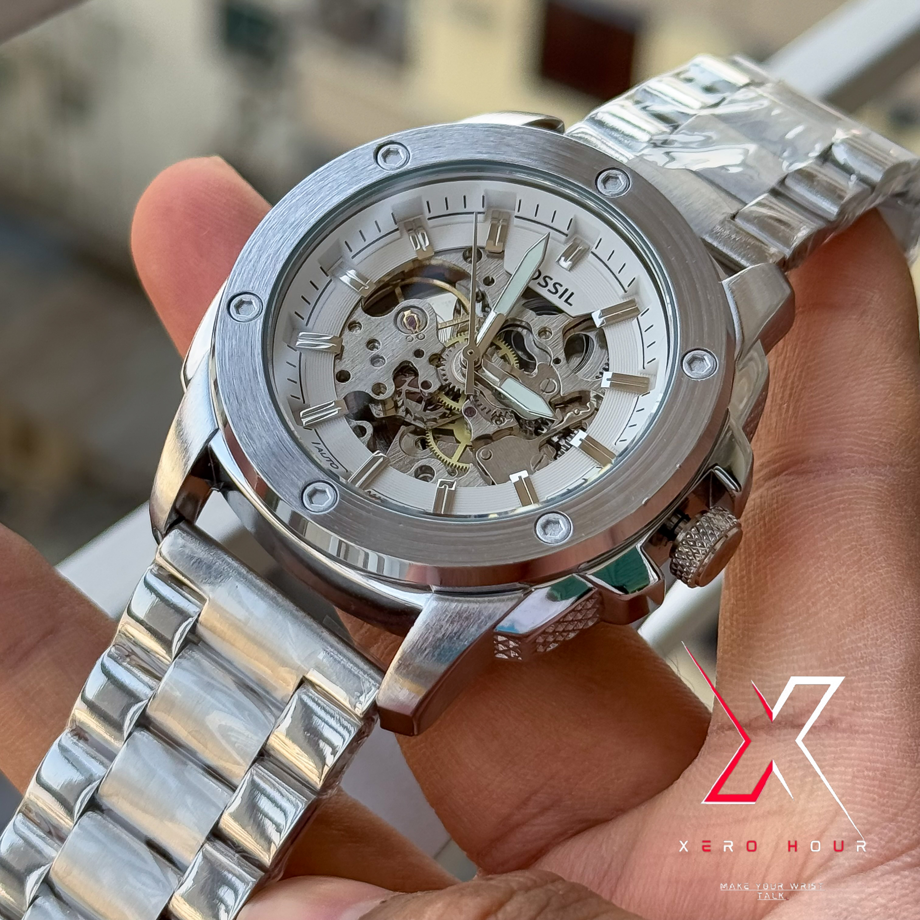 Fossil Big Bang ( Silver White ) | Automatic | Full SS body Skeleton Dial | AA Grade
