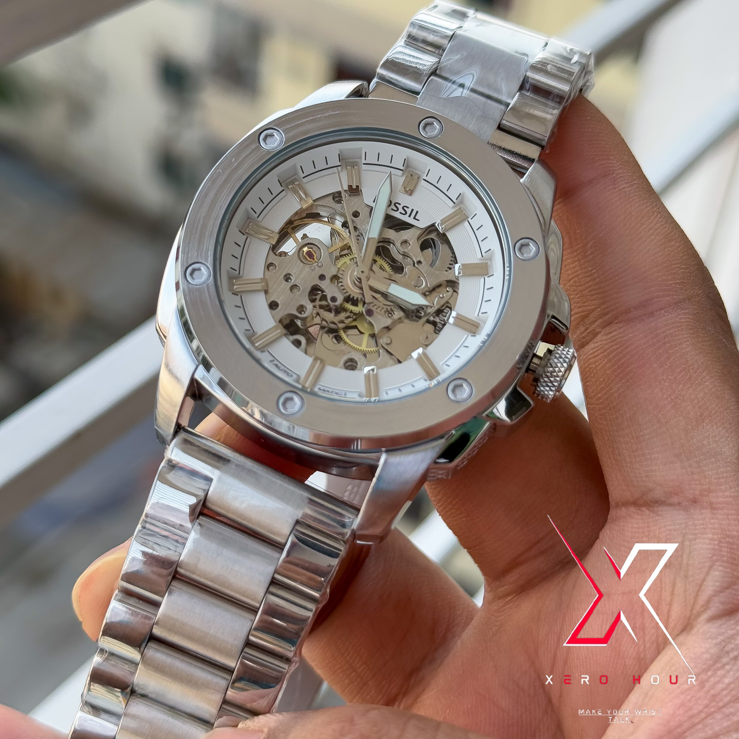 Fossil Big Bang ( Silver White ) | Automatic | Full SS body Skeleton Dial | AA Grade_img_2