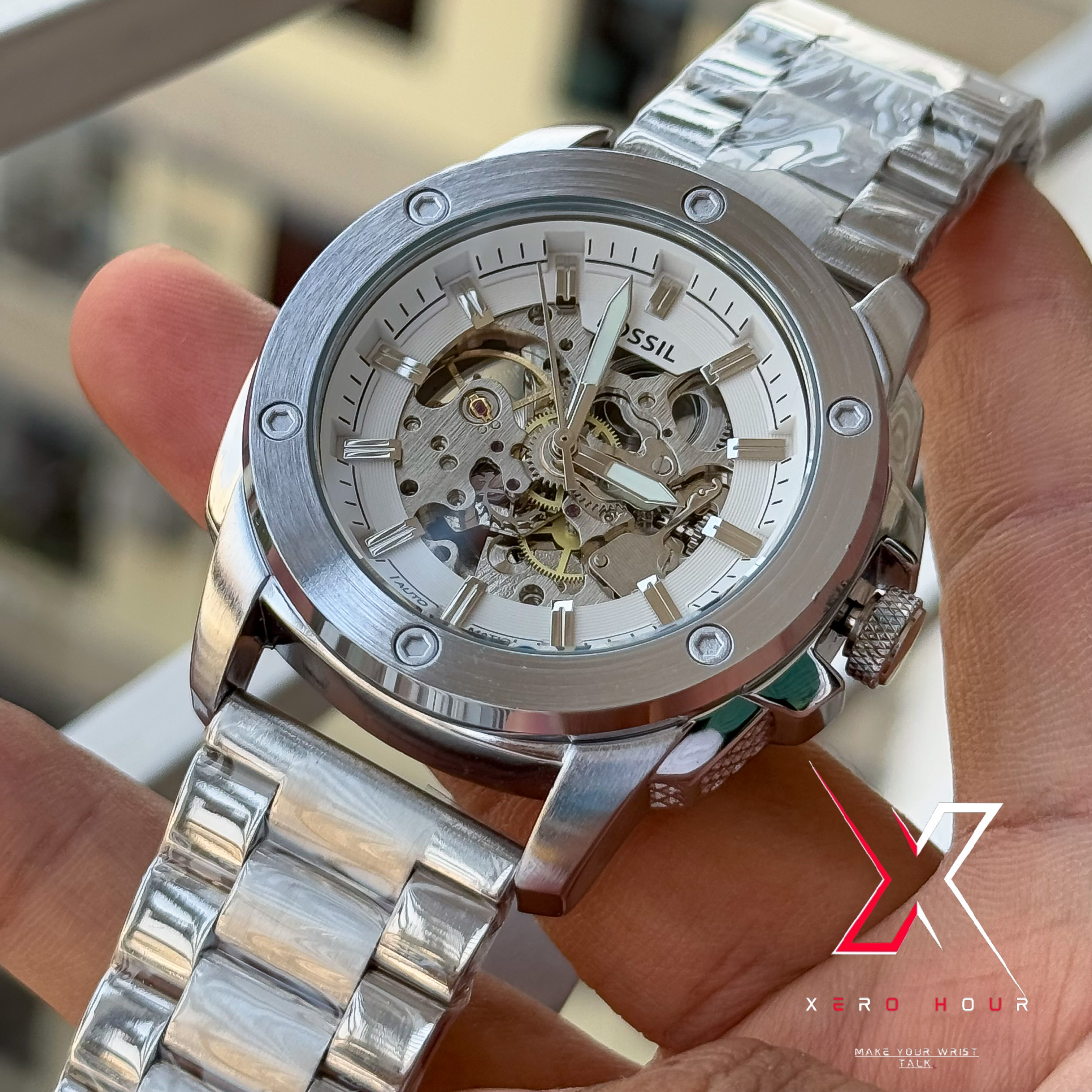 Fossil Big Bang ( Silver White ) | Automatic | Full SS body Skeleton Dial | AA Grade_img_4