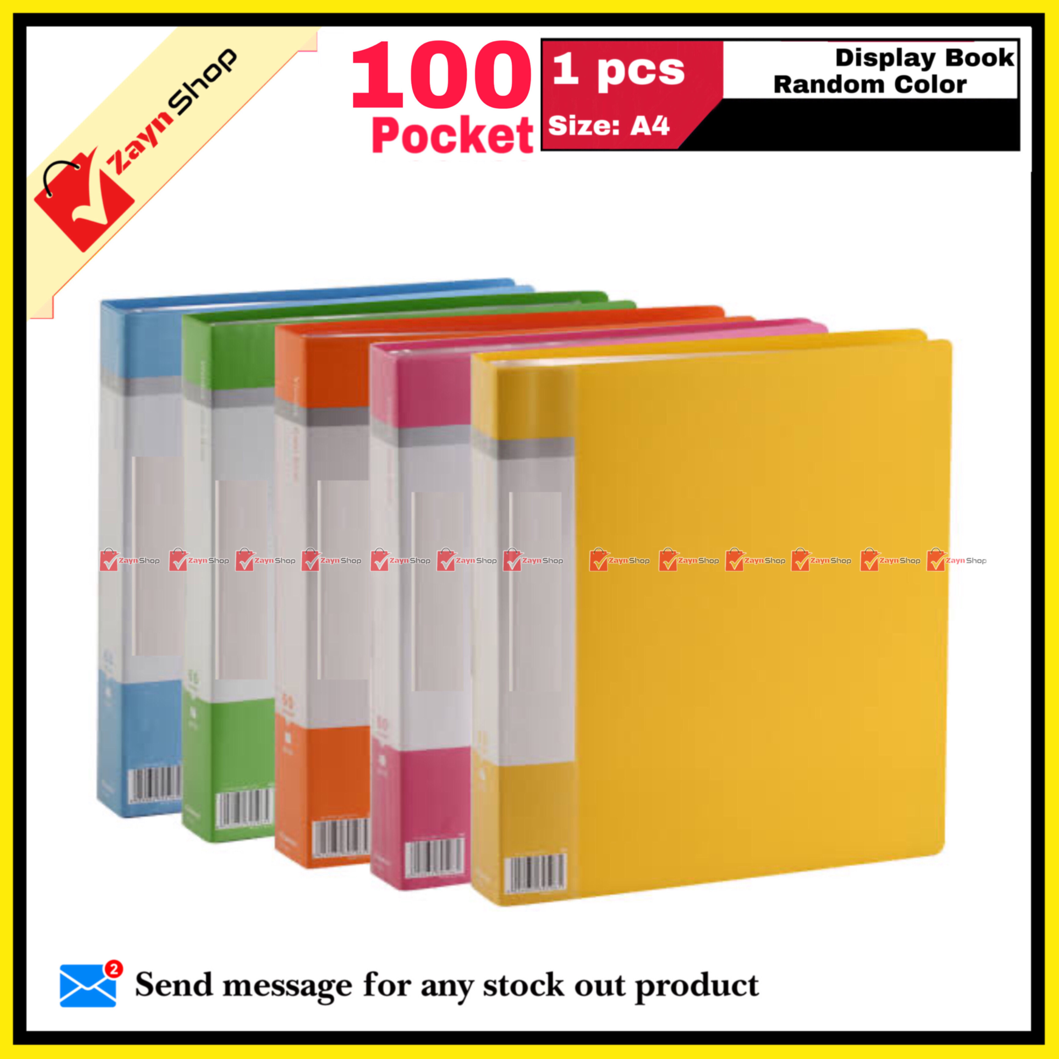 Display Book Plastic File Folder Display Presentation Book 100 Pocket A4 Size Random color- 1pcs_img_0