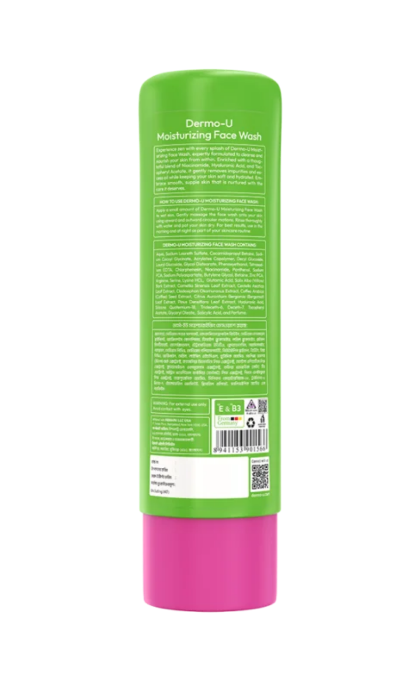 Dermo-U Moisturizing Face Wash 180ml - Image 4