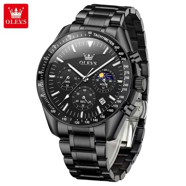 Butter Fly Lock OLEVS Watch for mens (black dial)_img_0