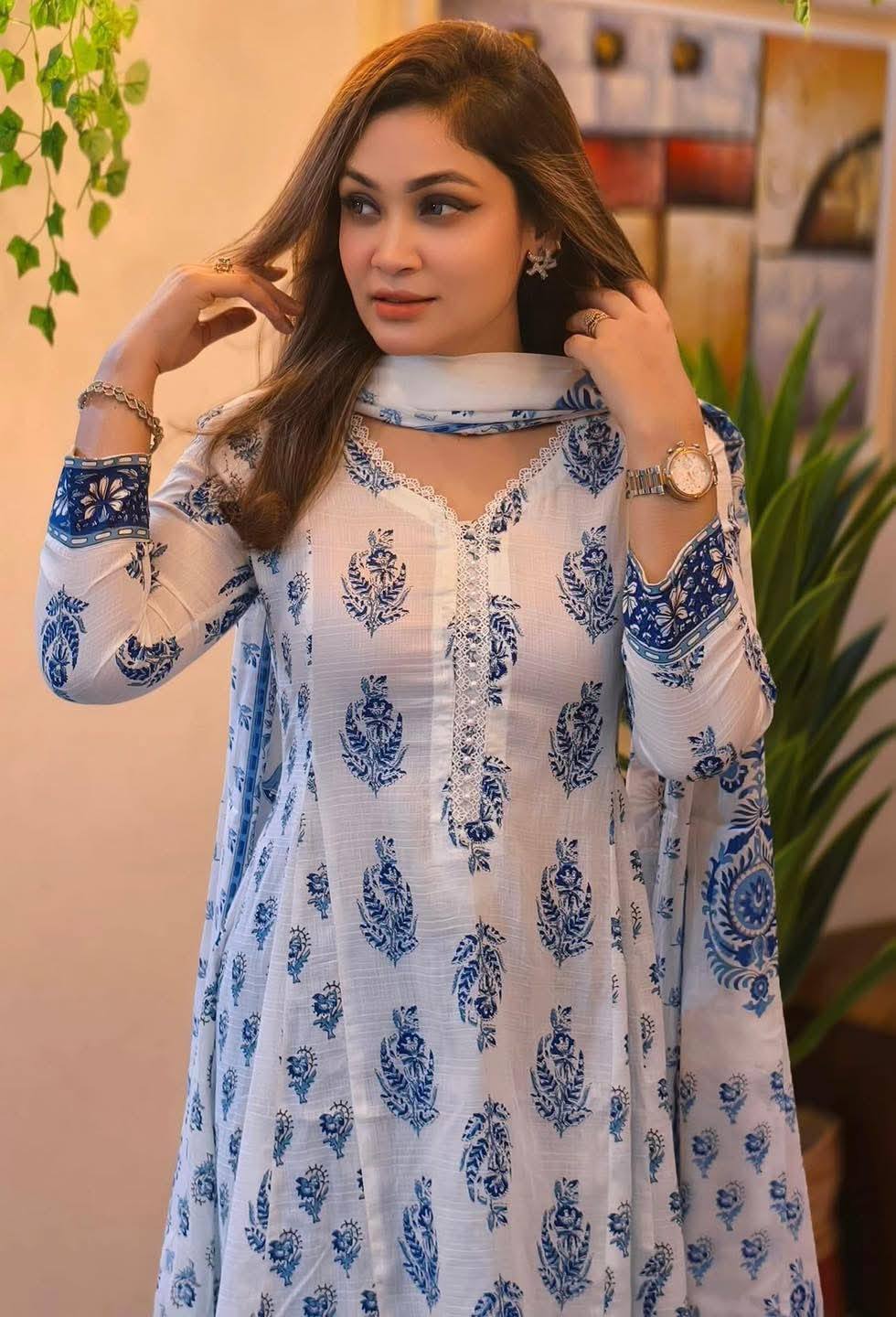 Cotton Gown Three Piece (Copy) - Image 2