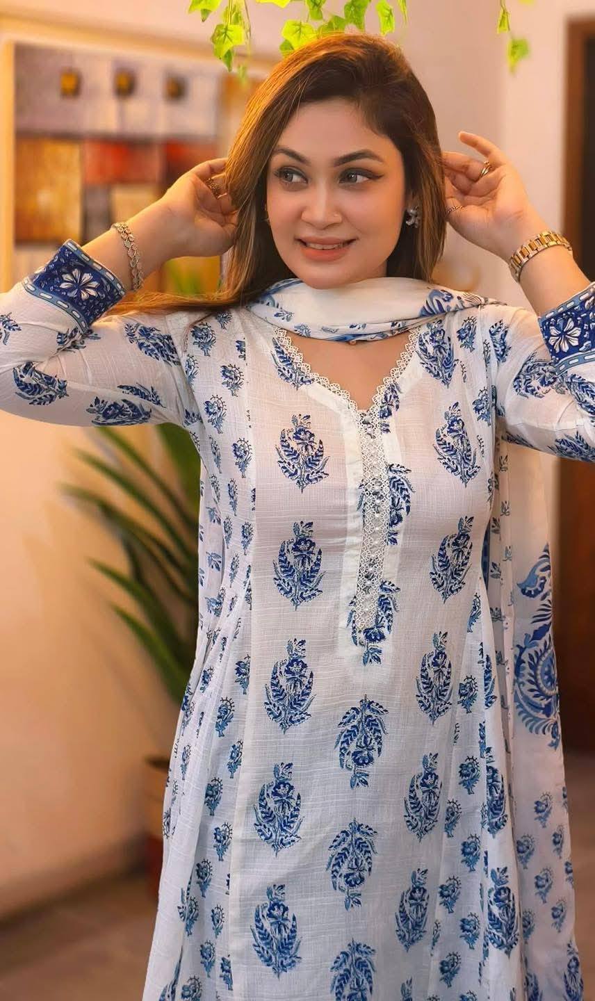 Cotton Gown Three Piece (Copy) - Image 3