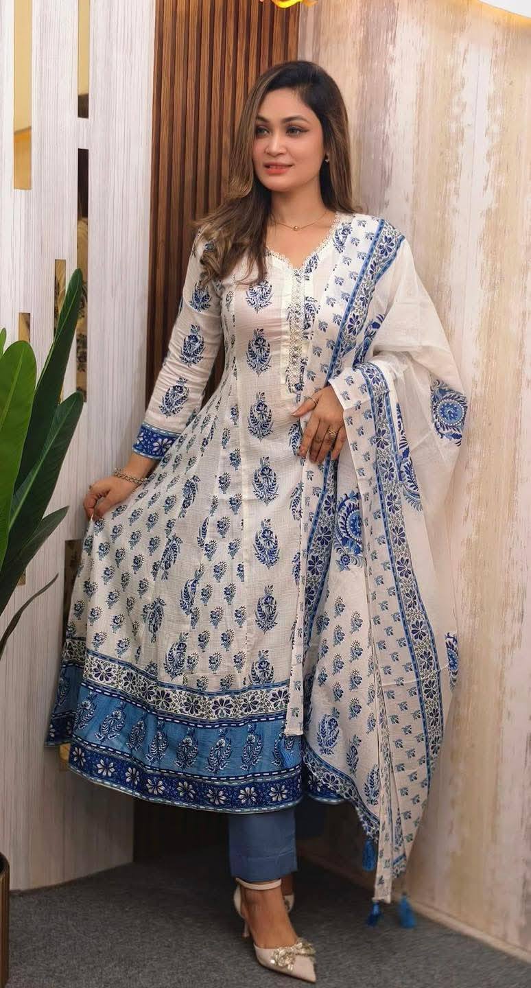 Cotton Gown Three Piece (Copy) - Image 13