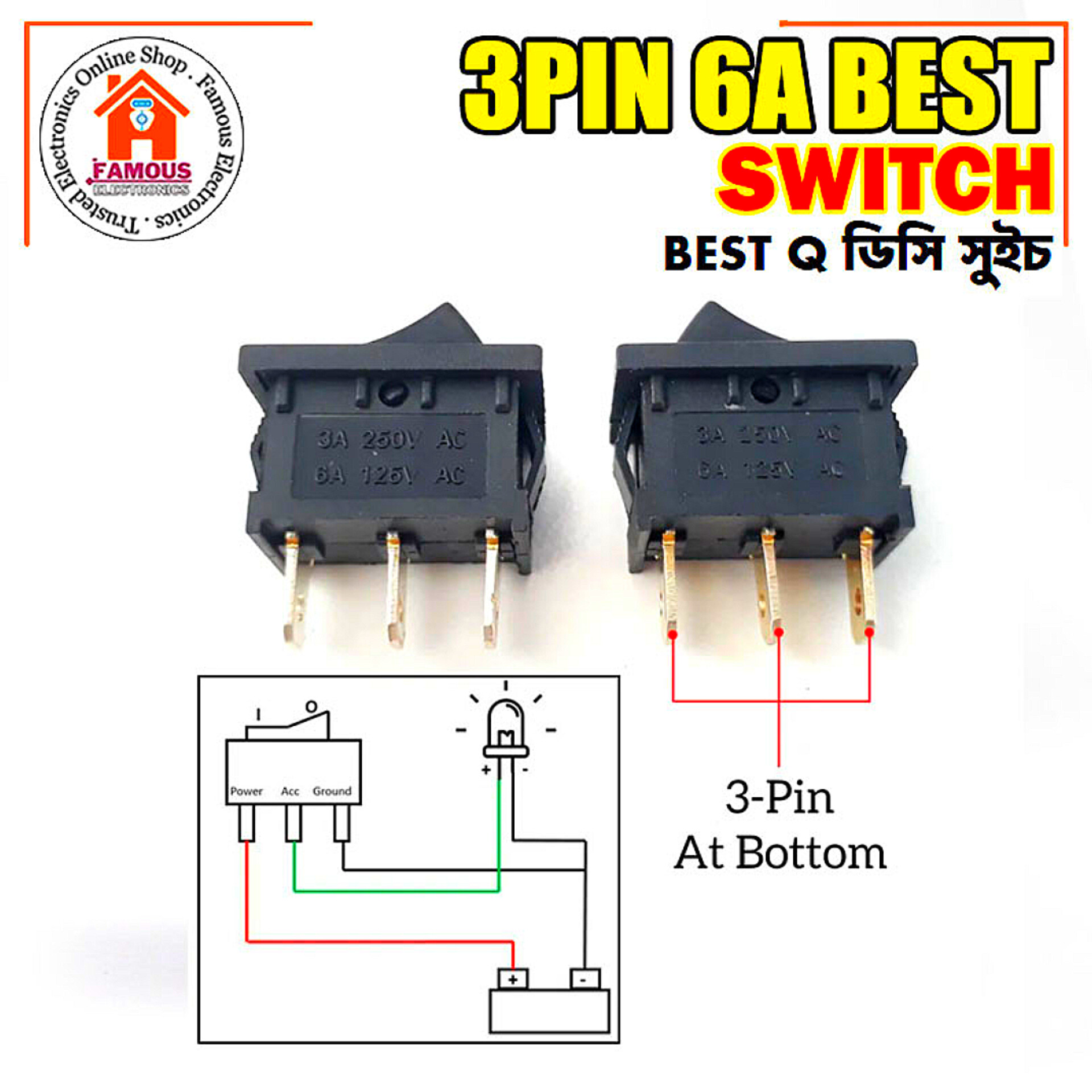 1PCS Mini DC On Off Switch/Rocker Black_img_4