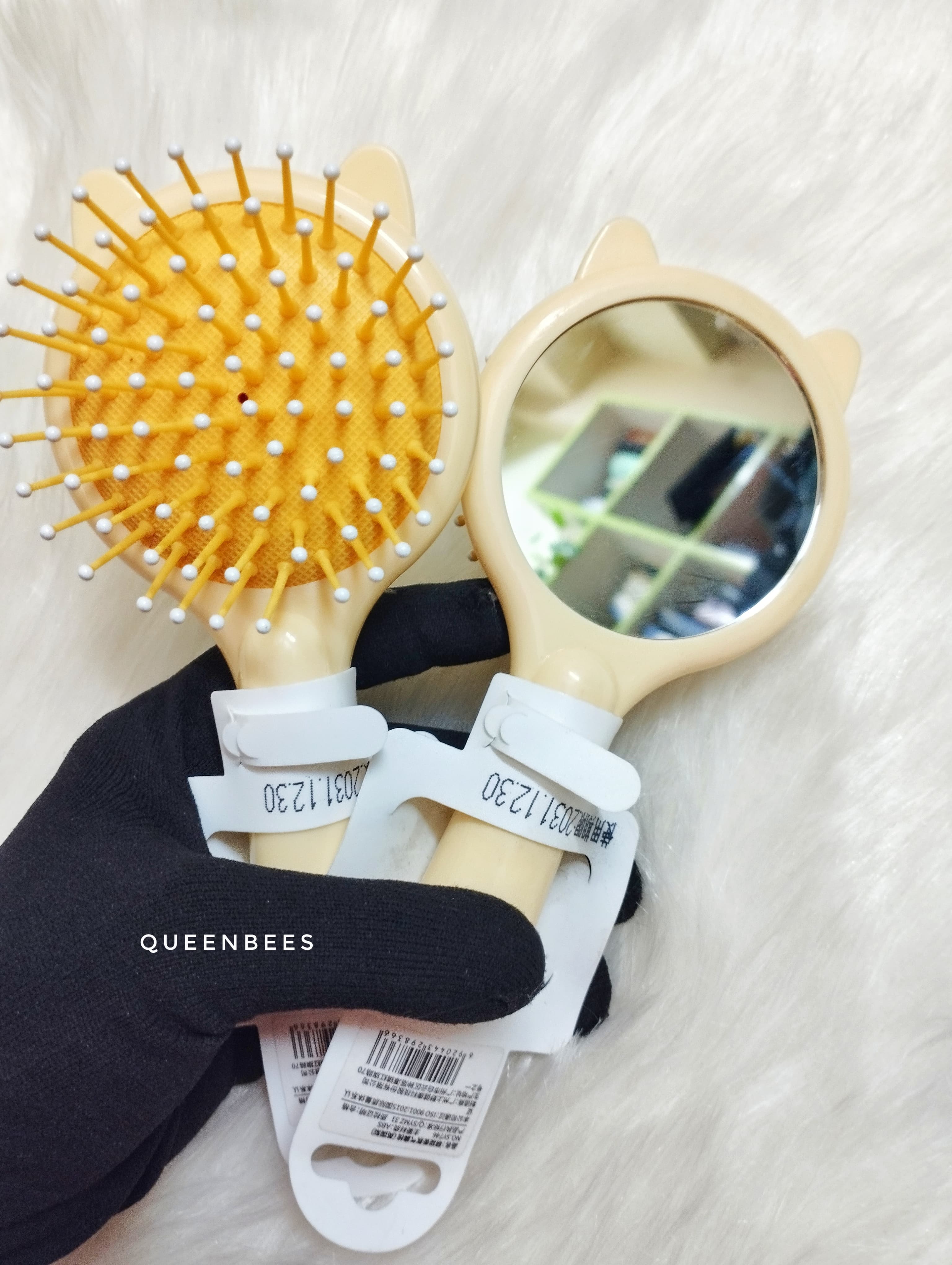 Kitty Mirror Hair Brush(yellow)