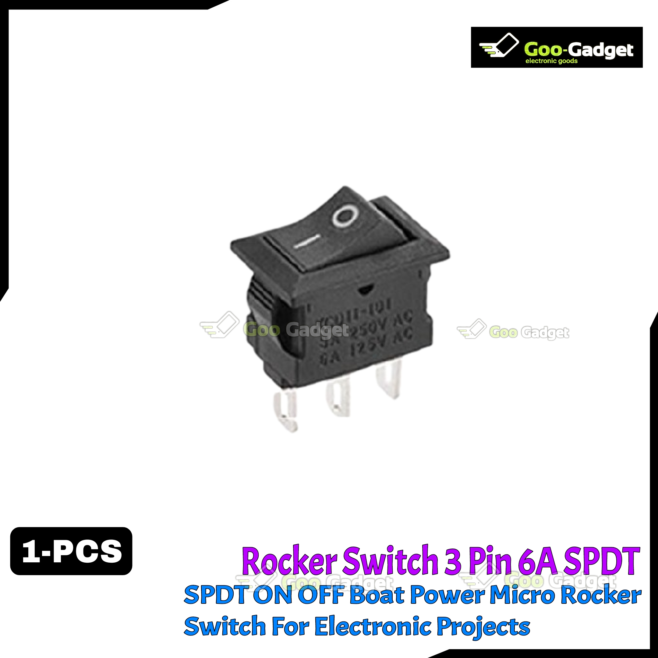 Rocker Switch 3 Pin 6A 250V 2 Positions SPDT ON OFF Boat Power Micro Rocker Switch