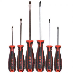 MPT 6pcs Screwdriver Set, Non-Slip Magnetic, CR-V, Phillips & Slotted tool sets; MHA01003