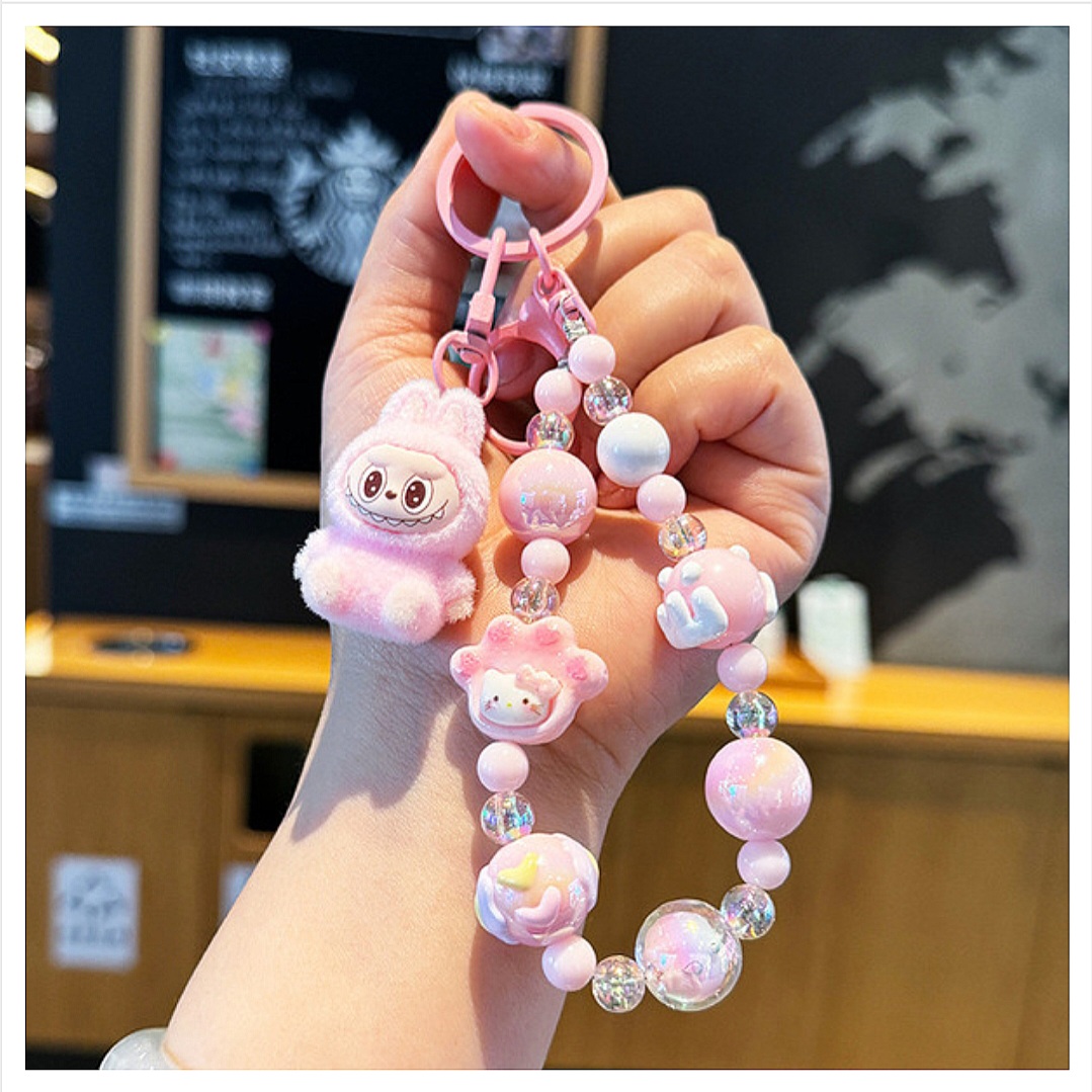 Labobo Doll Beaded Mobile Phone,School Bag Chain/ Keychain_img_4