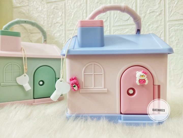 Kitty House Bank With Lock & Key