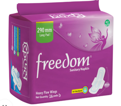 Freedom Sanitary Napkin Heavy Flow 16 pads - Image 1