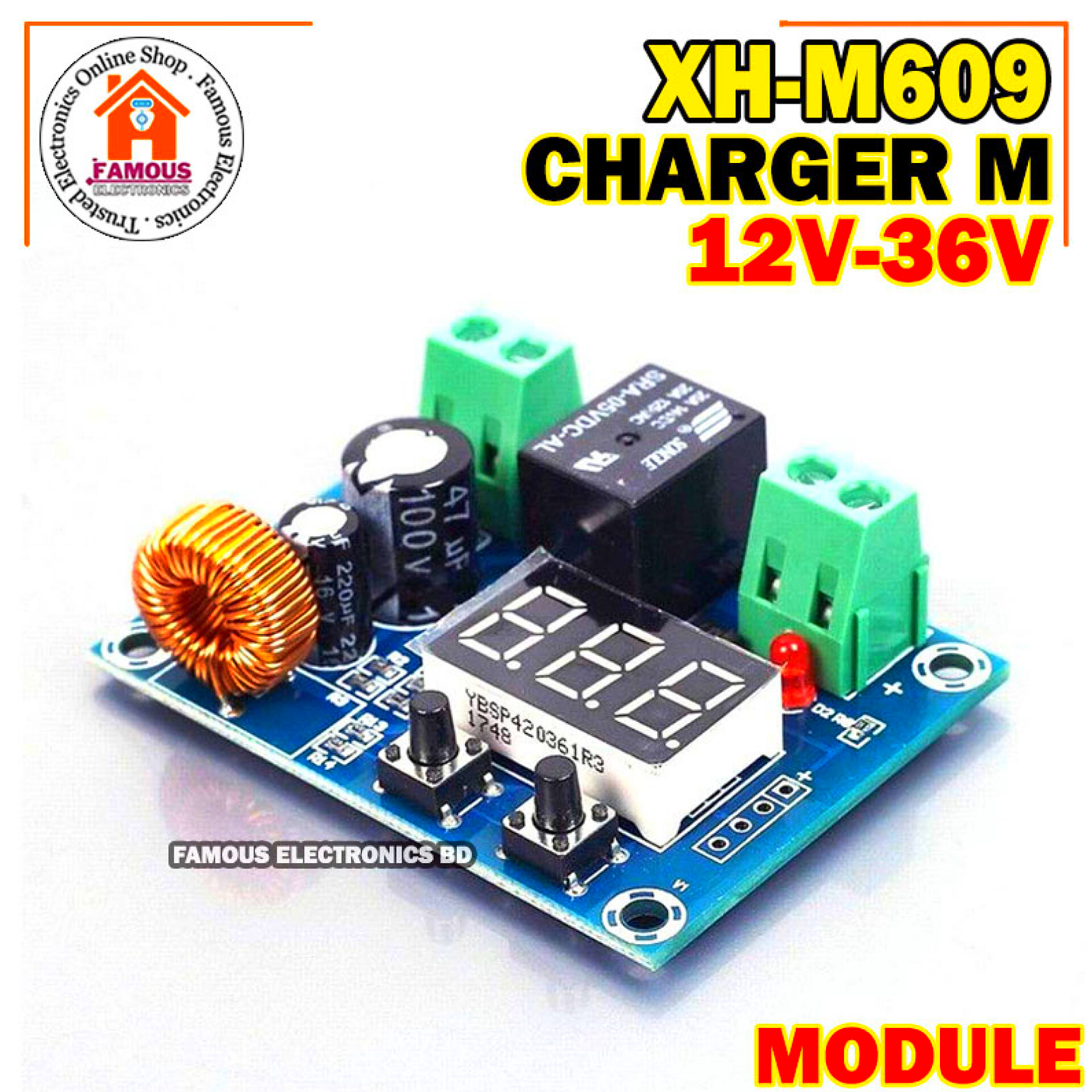 XH-M609 DC 12V-36V Charger Module Voltage OverDischarge Protection Precise Undervoltage Protection Module Board_img_0