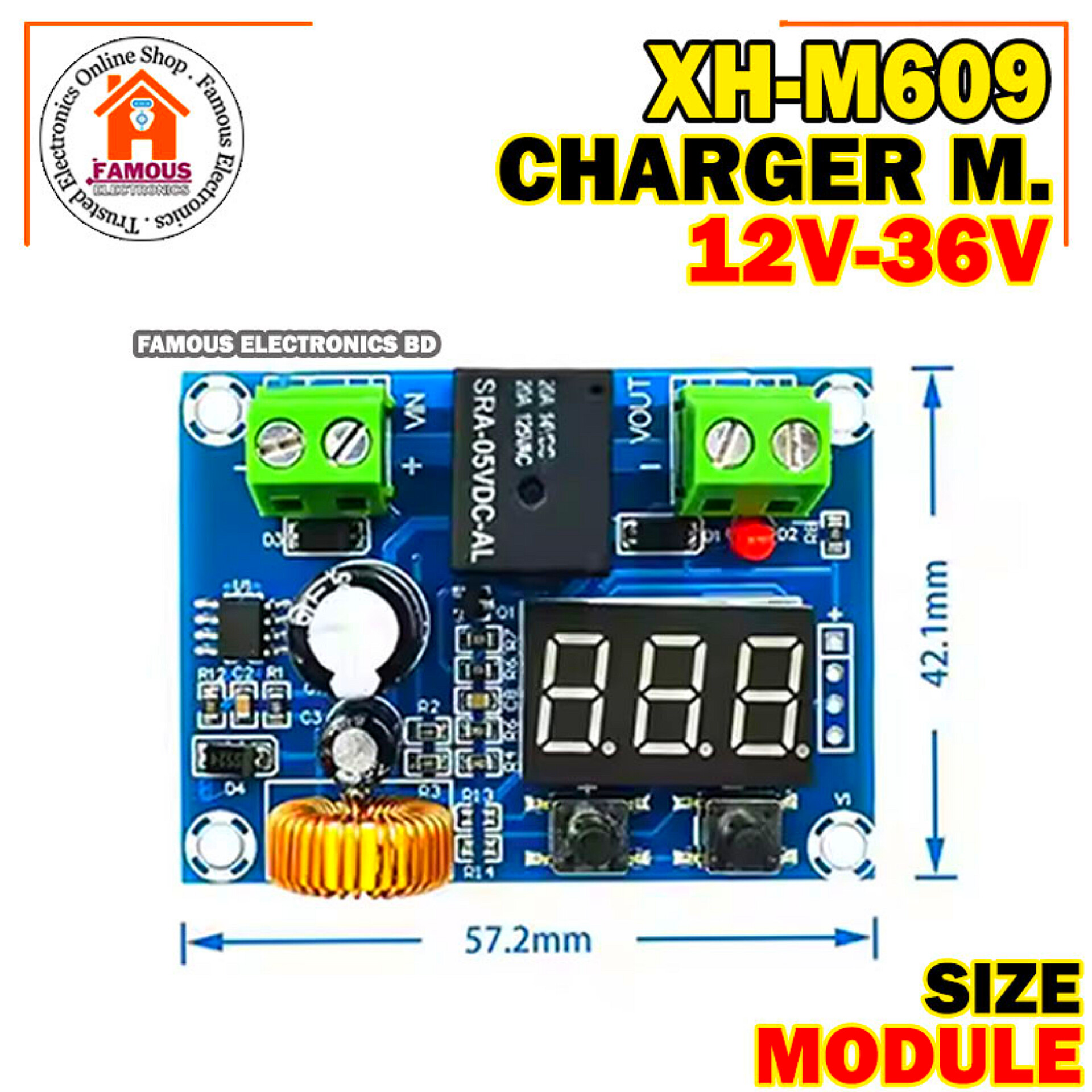 XH-M609 DC 12V-36V Charger Module Voltage OverDischarge Protection Precise Undervoltage Protection Module Board_img_5