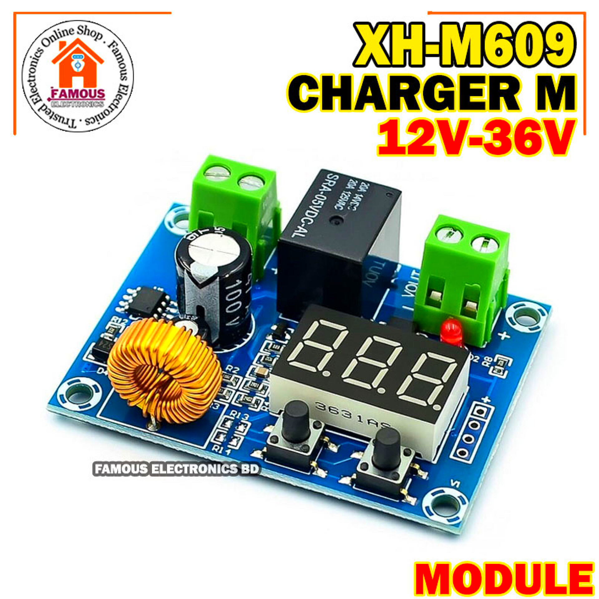 XH-M609 DC 12V-36V Charger Module Voltage OverDischarge Protection Precise Undervoltage Protection Module Board_img_6