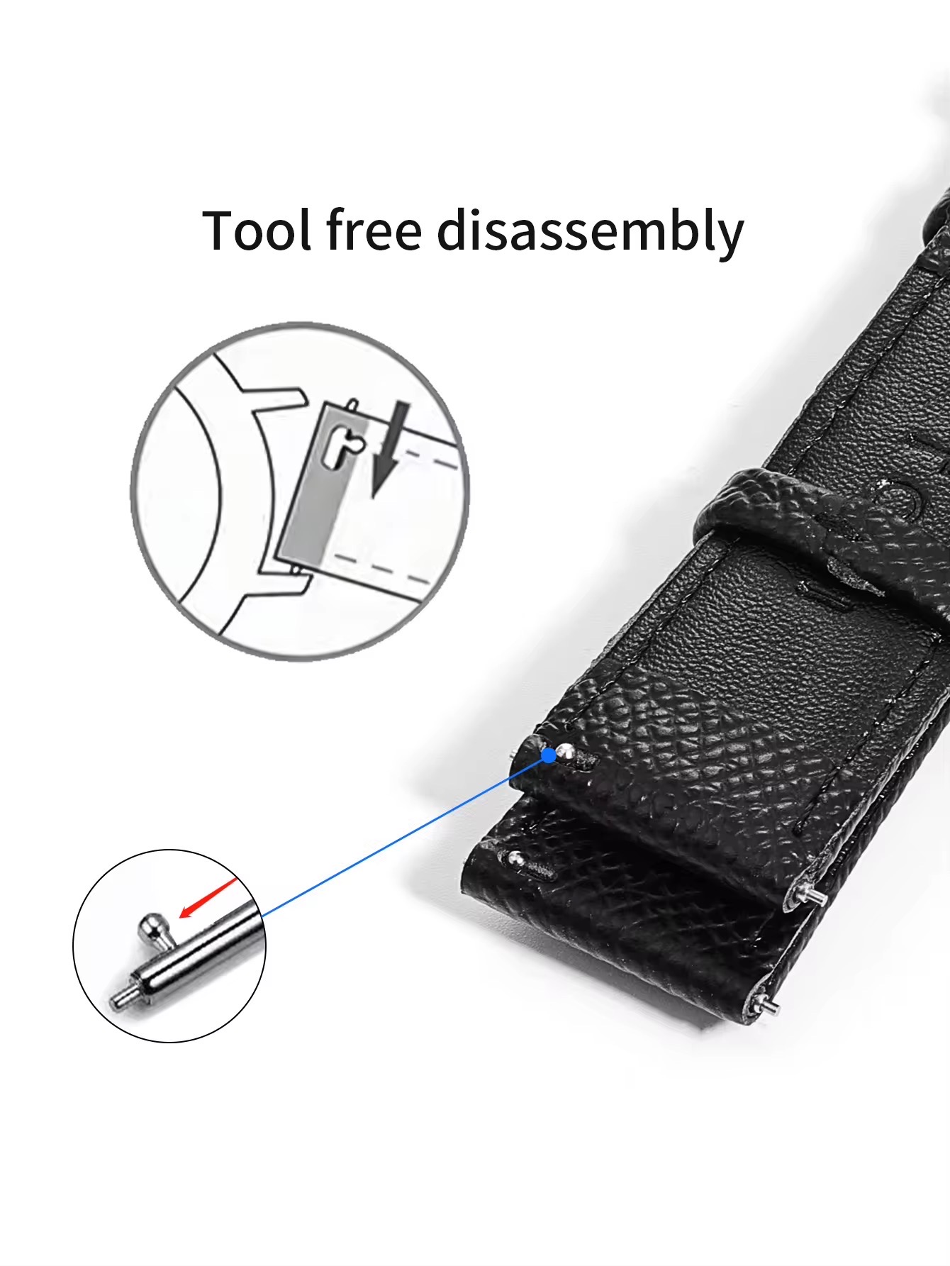 TOMI T-106 Face Gear Dual Strap Leather Belt Watch (Black)_img_5