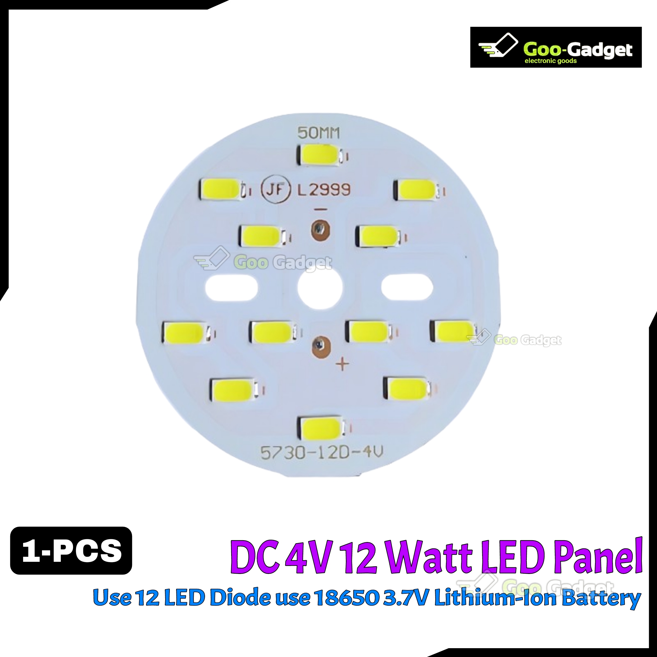 DC 12W 4-Volt LED Plate Panel 12D | High-Efficiency LED Light Panel