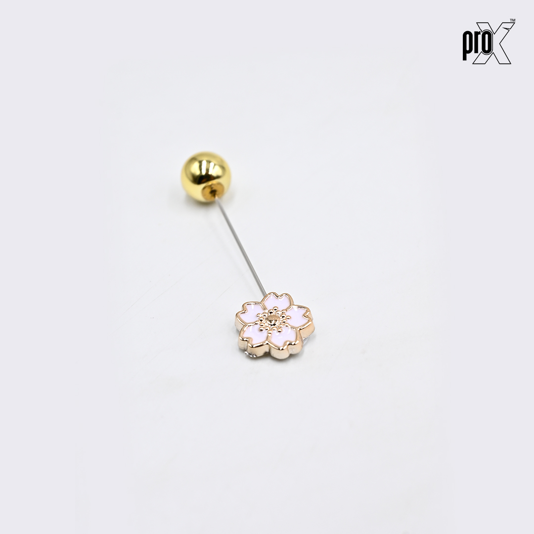 ProX 1 Pair Stick Hijab Pin_HP-501-3_Black & White Flower_img_3