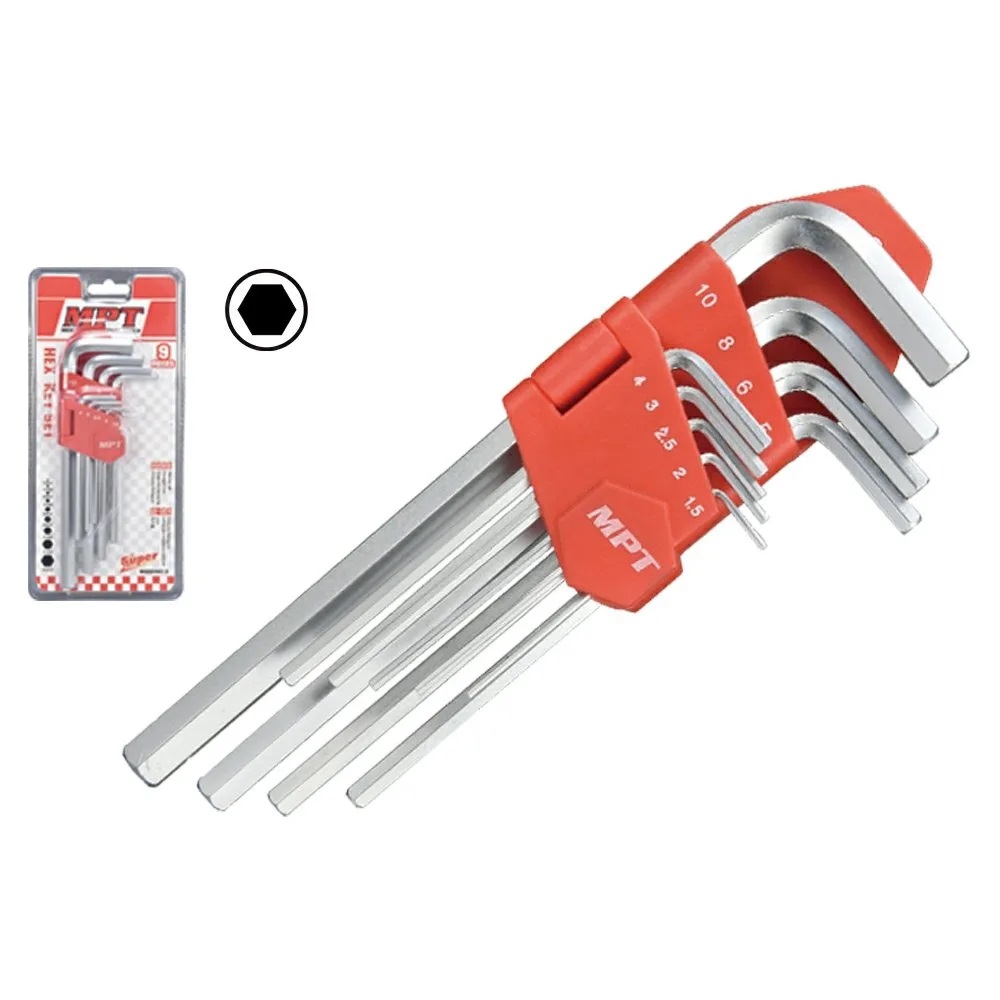 MPT 9pcs Hex Key Set ( Short Arm | Long Arm ), CRV, Chrome plated surface, (1.5-2-2.5-3-4-5-6-8-10 mm); MHA02001-1_img_5