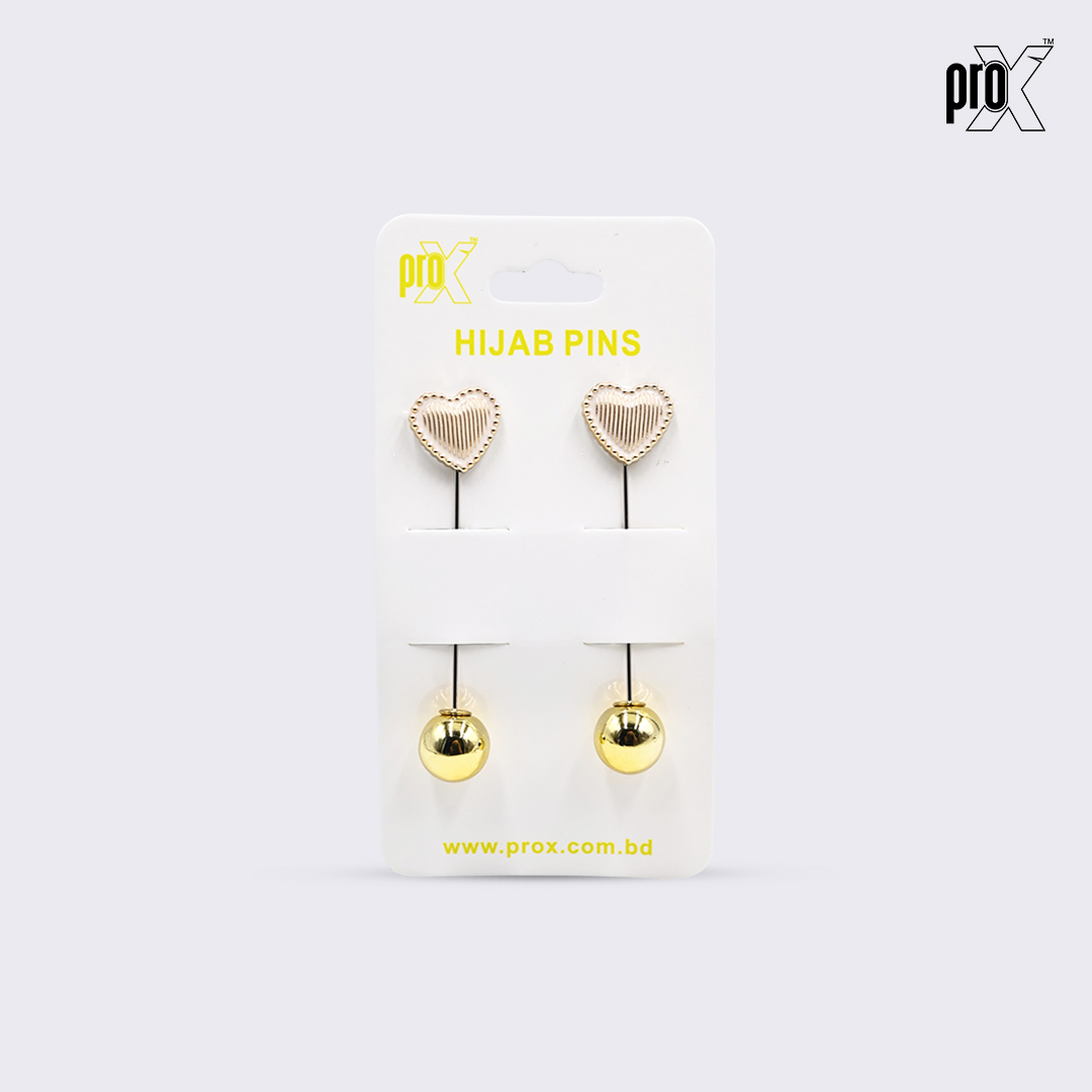 ProX 1 Pair Stick Hijab Pin_HP-501-3_Heart_img_0