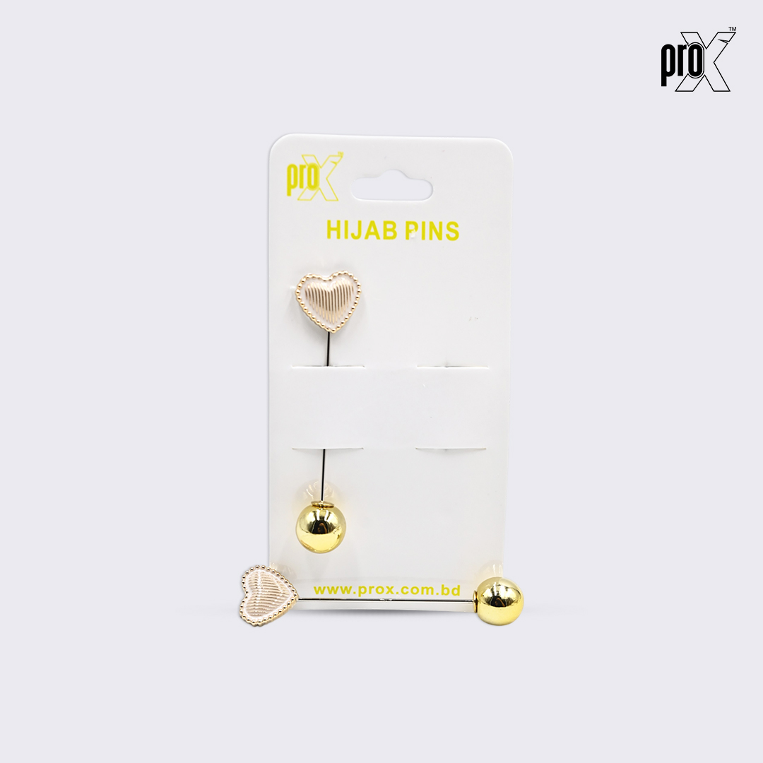ProX 1 Pair Stick Hijab Pin_HP-501-3_Heart_img_1