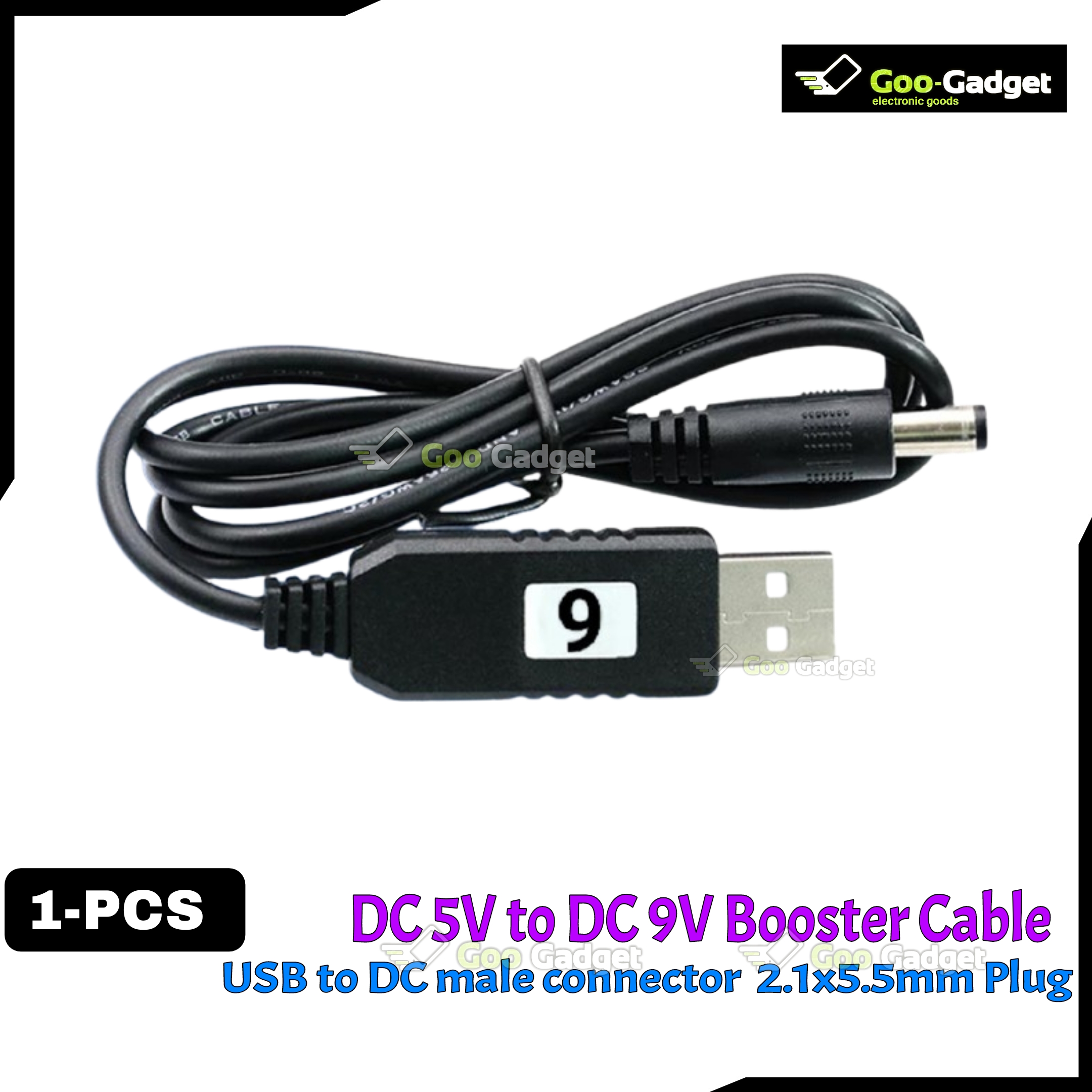 5V to 9V DC Booster Cable for Mini UPS | DC Step-Up Converter with 2.1x5.5mm Plug