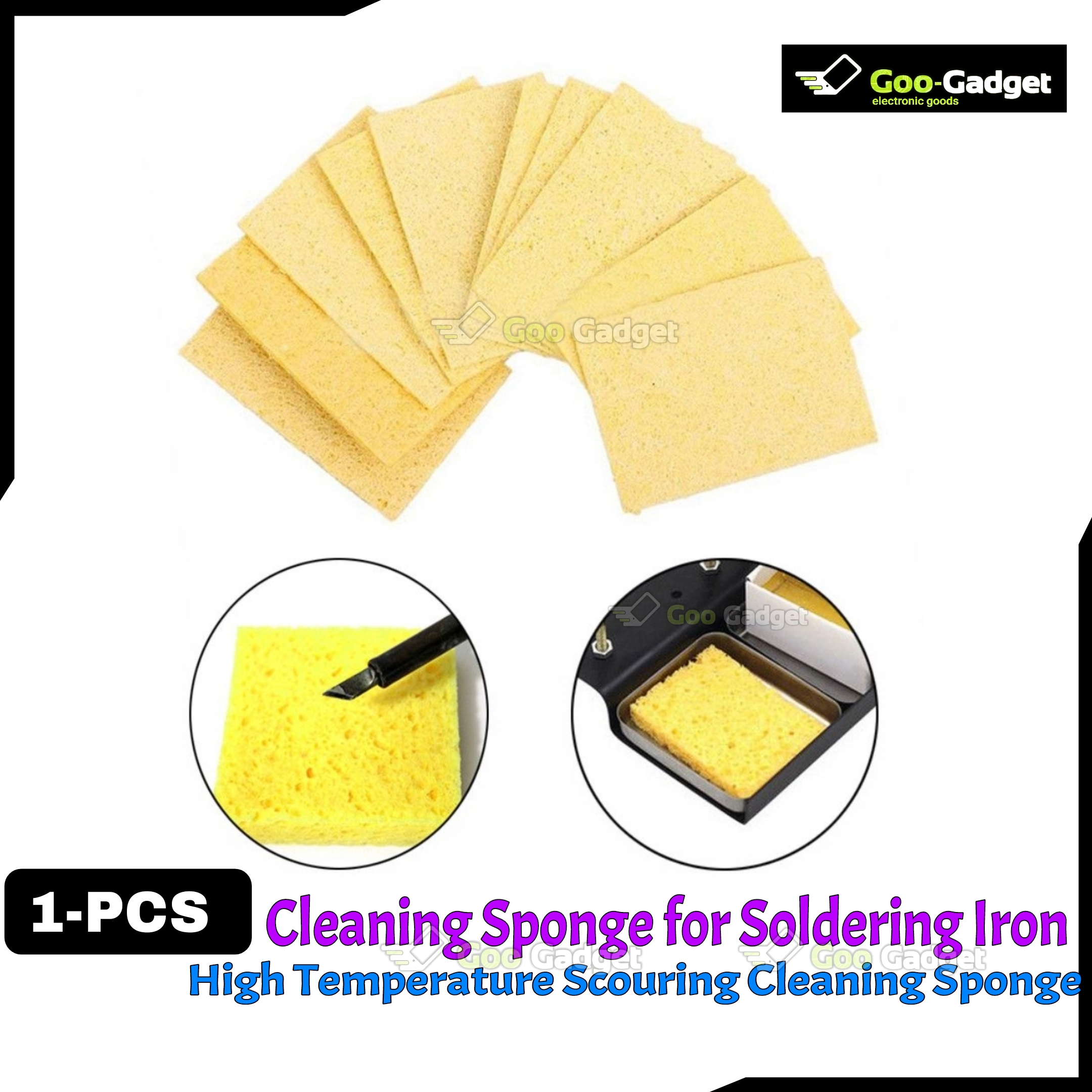 Soldering Iron Cleaning Sponge - High Temperature, Yellow Color