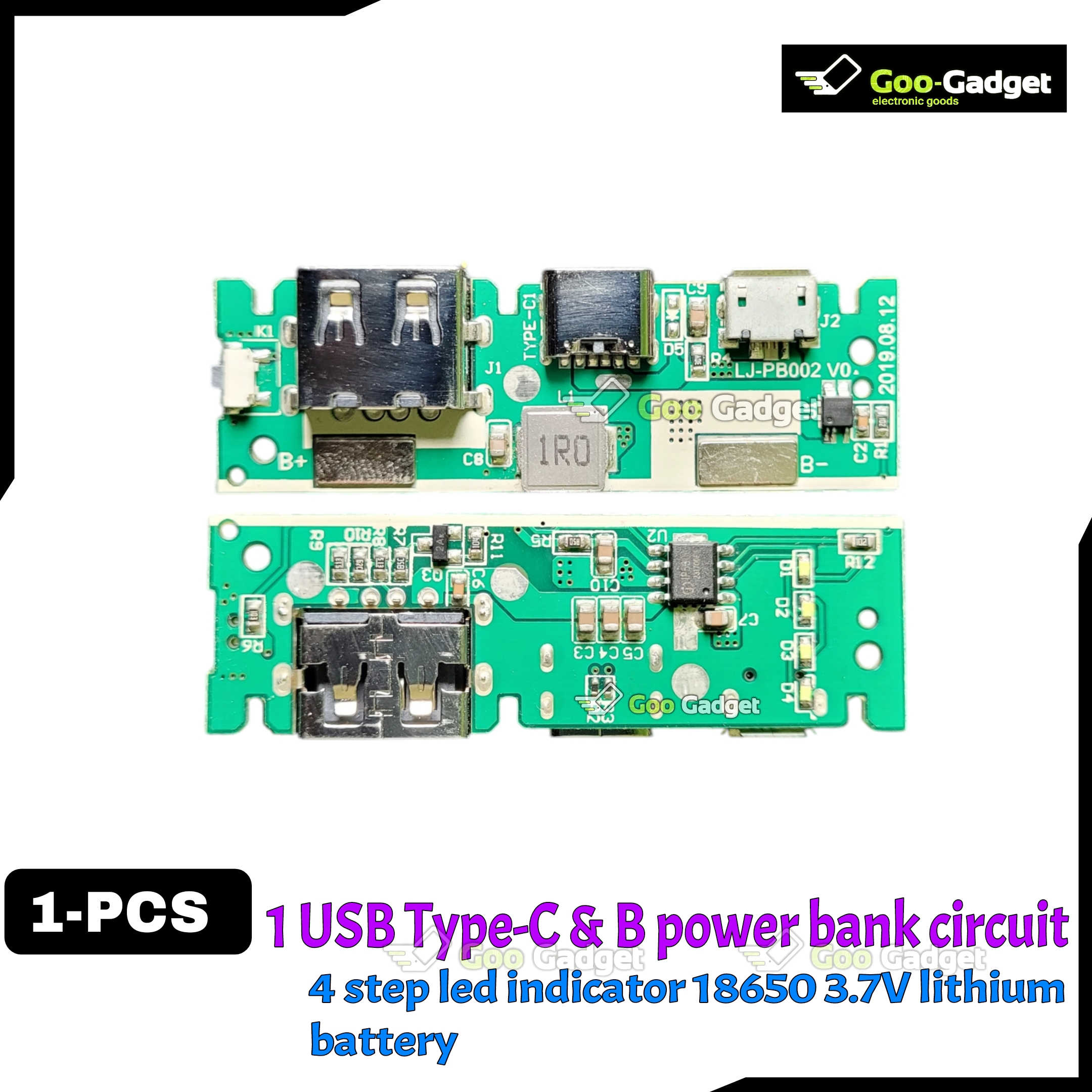 1 USB Power Bank Circuit 2.4A Type-C +B USB Mobile Power Bank 18650 Charging Module