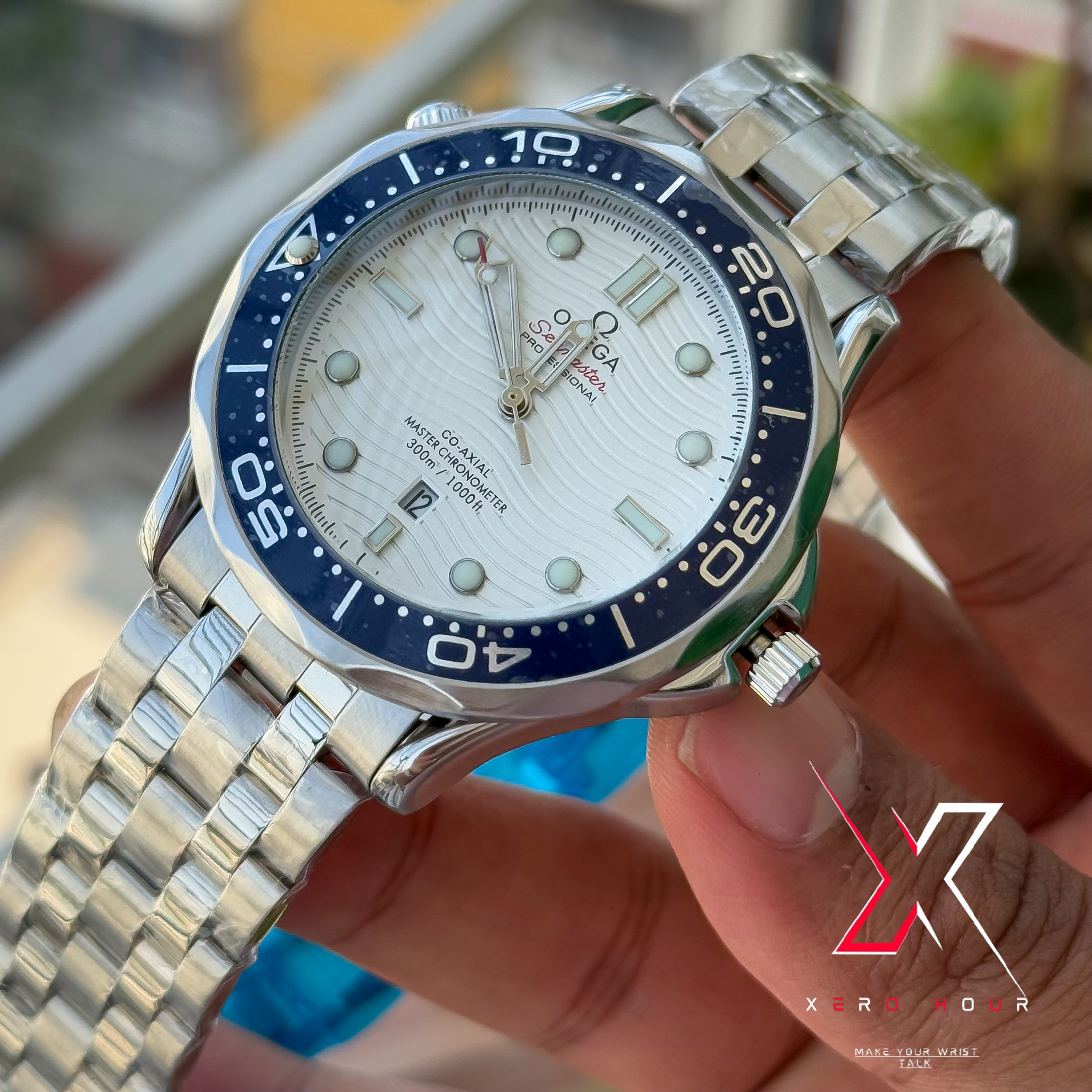 Omega Seamaster | Date just | Blue bezel white dial | AA Grade