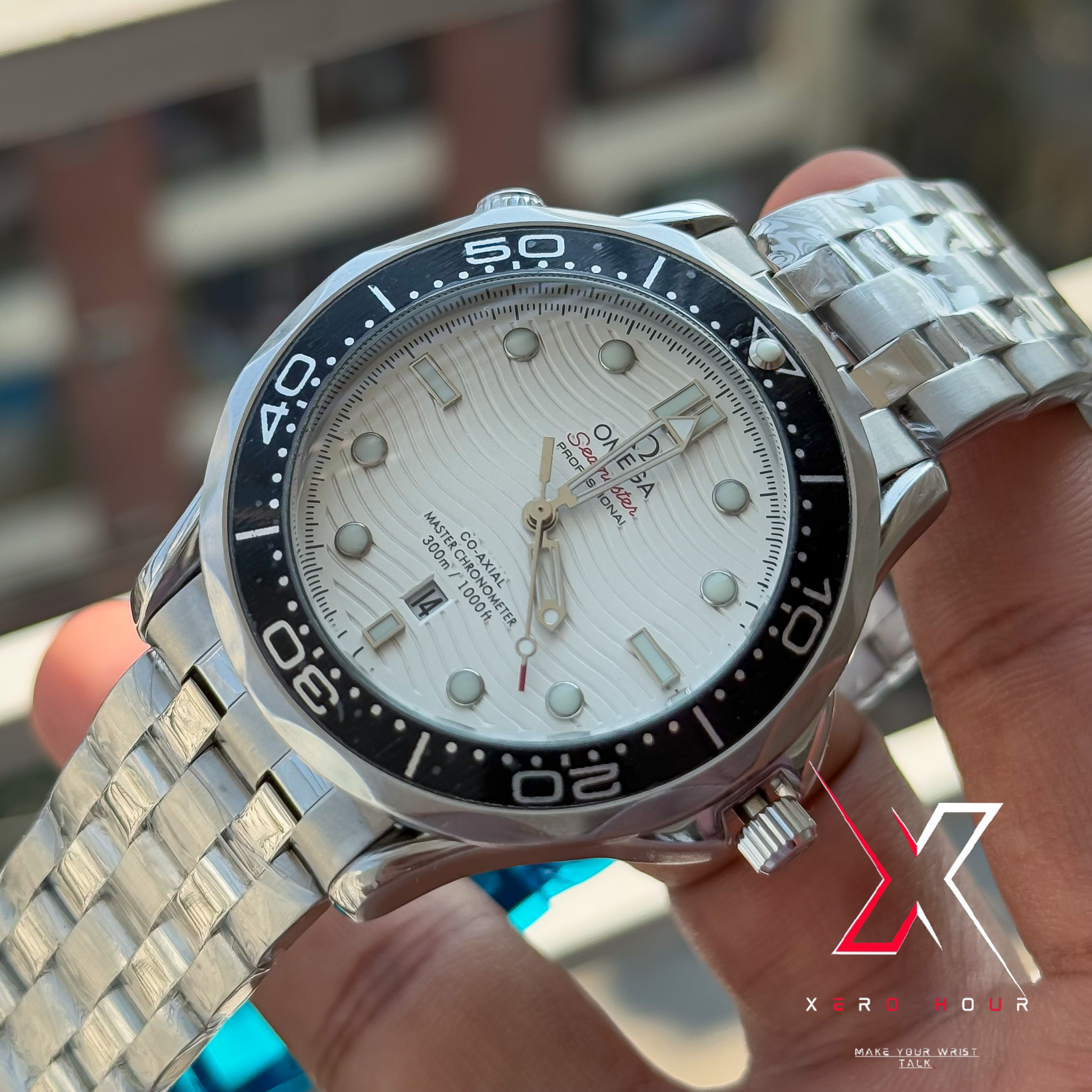 Omega Seamaster | Date just | Black bezel white dial | AA Grade