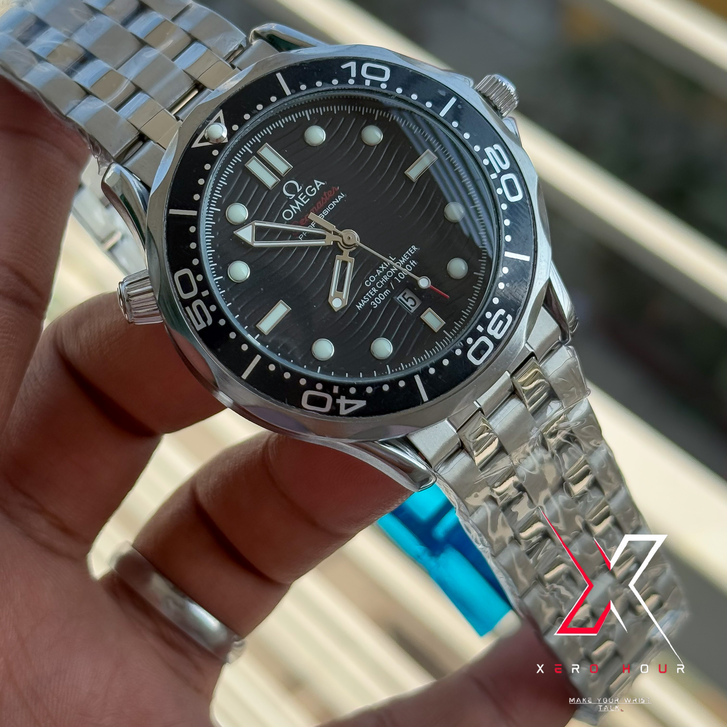 Omega Seamaster | Date just | Black bezel Black dial | AA Grade_img_2