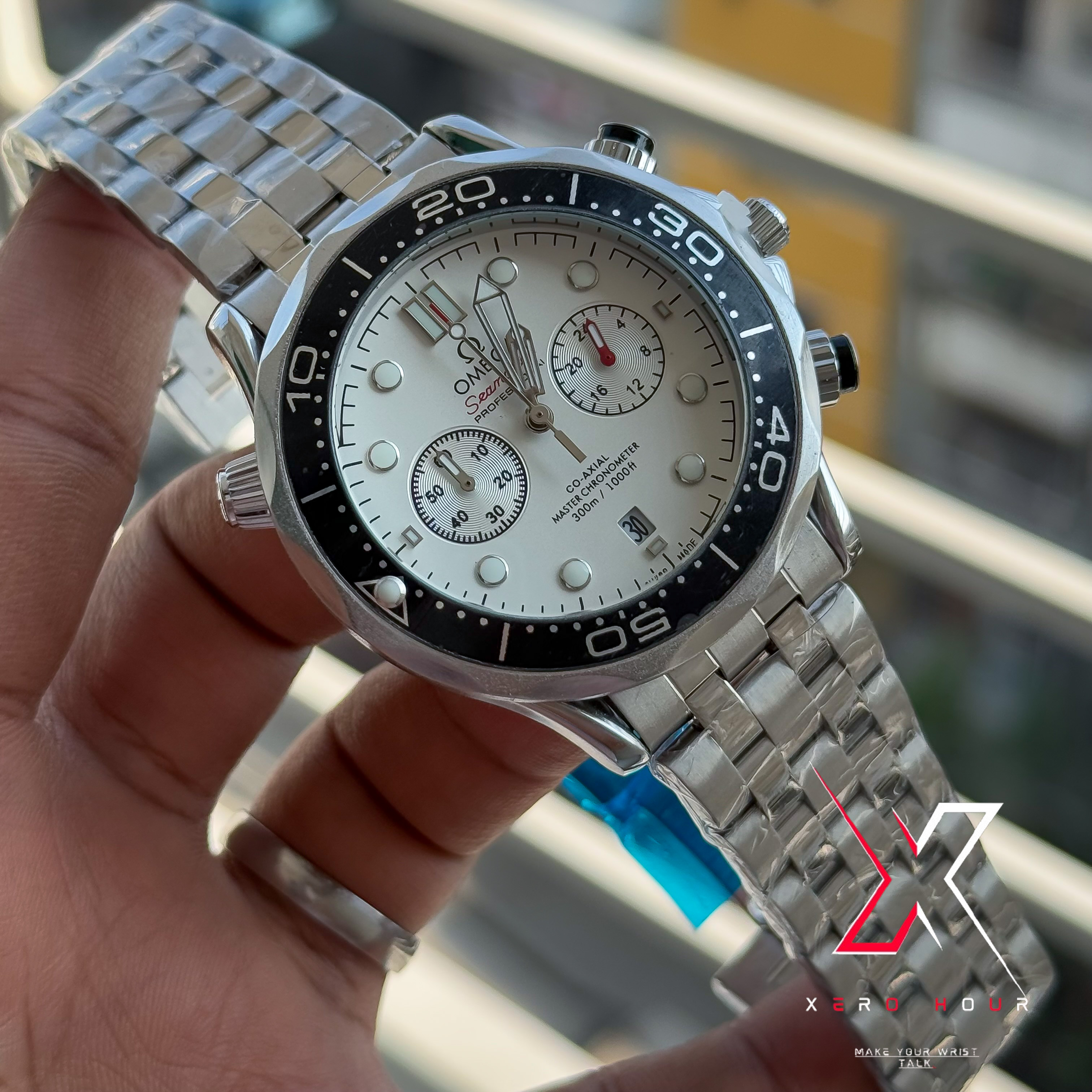 Omega Seamaster | Date just | Black bezel white dial | AA Grade