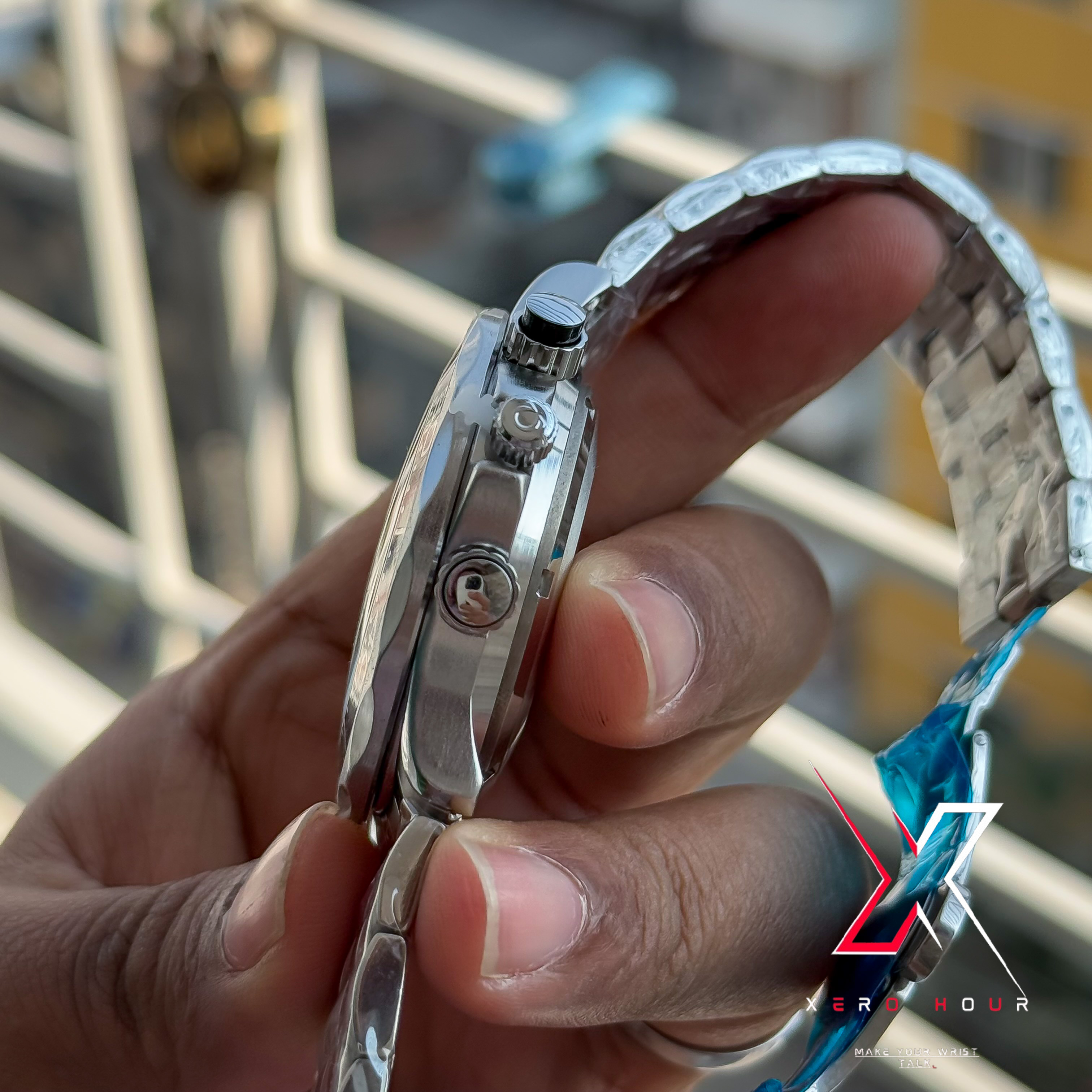 Omega Seamaster | Date just | Black bezel white dial | AA Grade_img_1