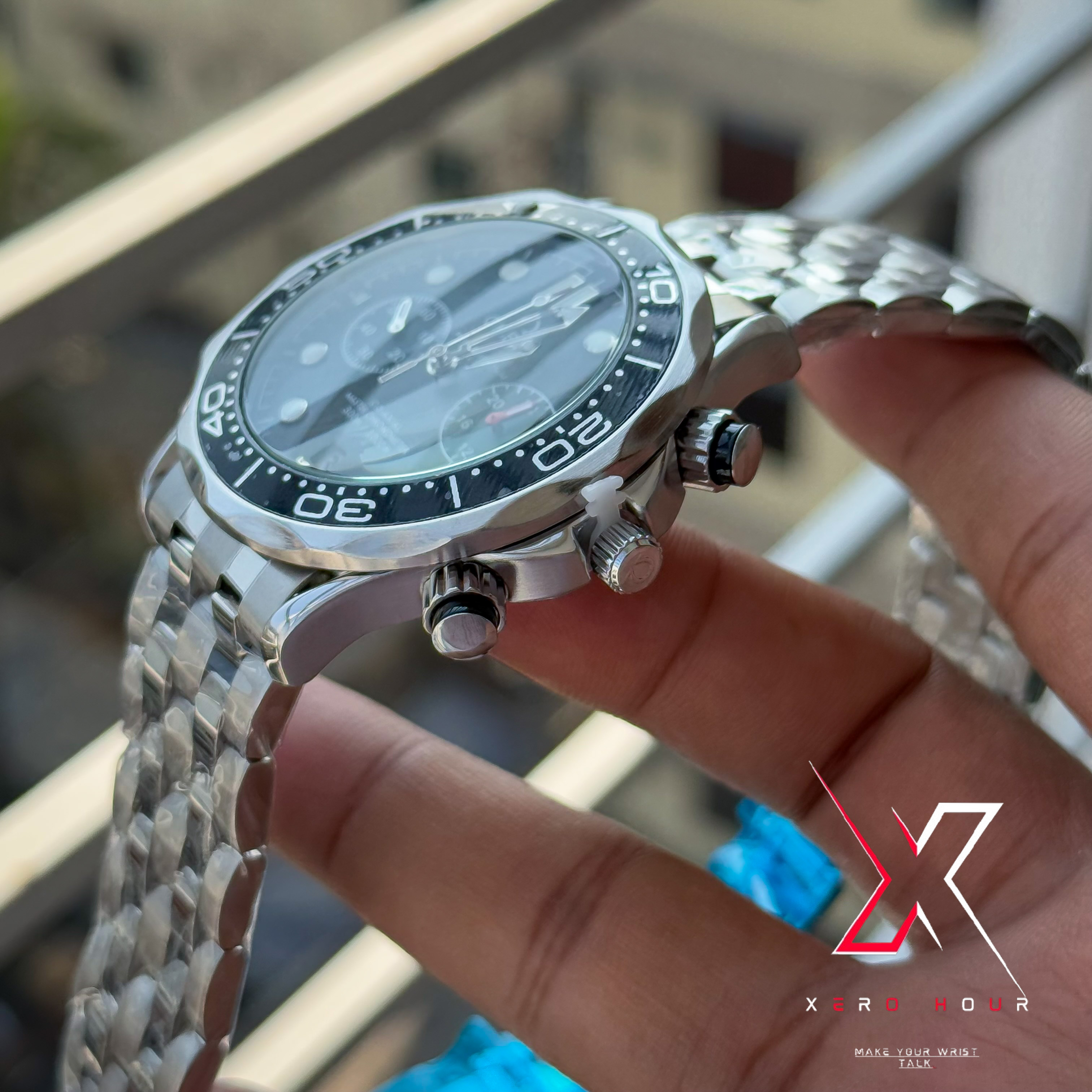 Omega Seamaster | Date just | Black bezel Black dial | AA Grade_img_3