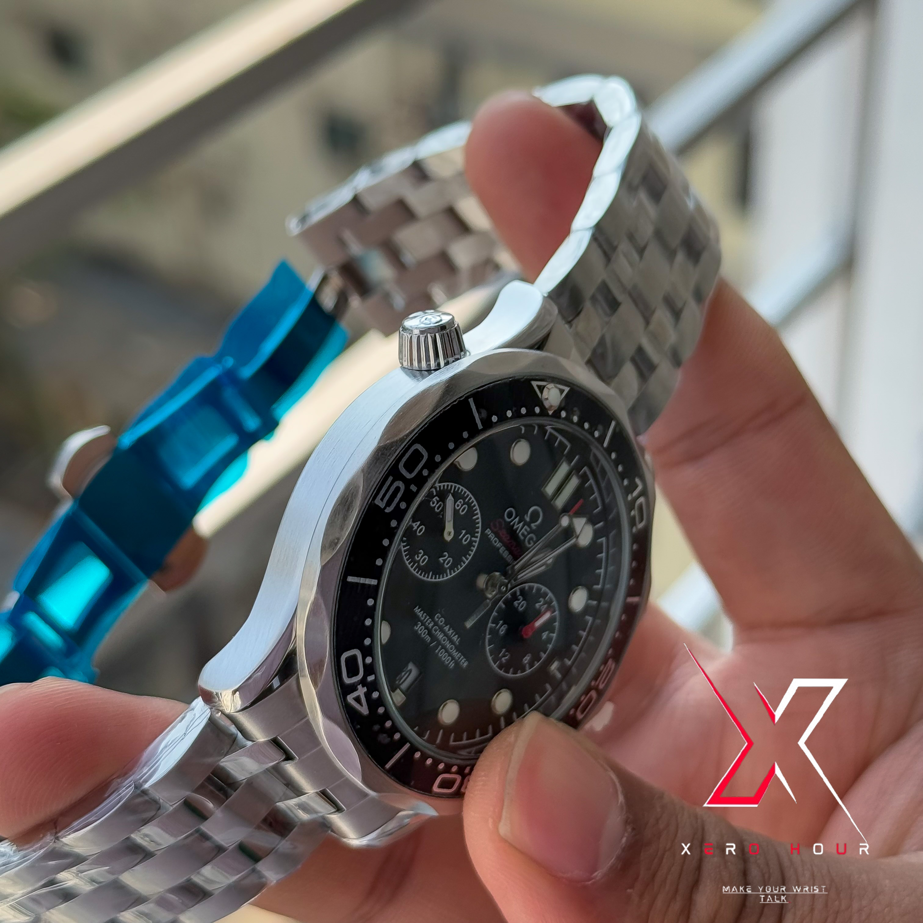 Omega Seamaster | Date just | Black bezel Black dial | AA Grade_img_4